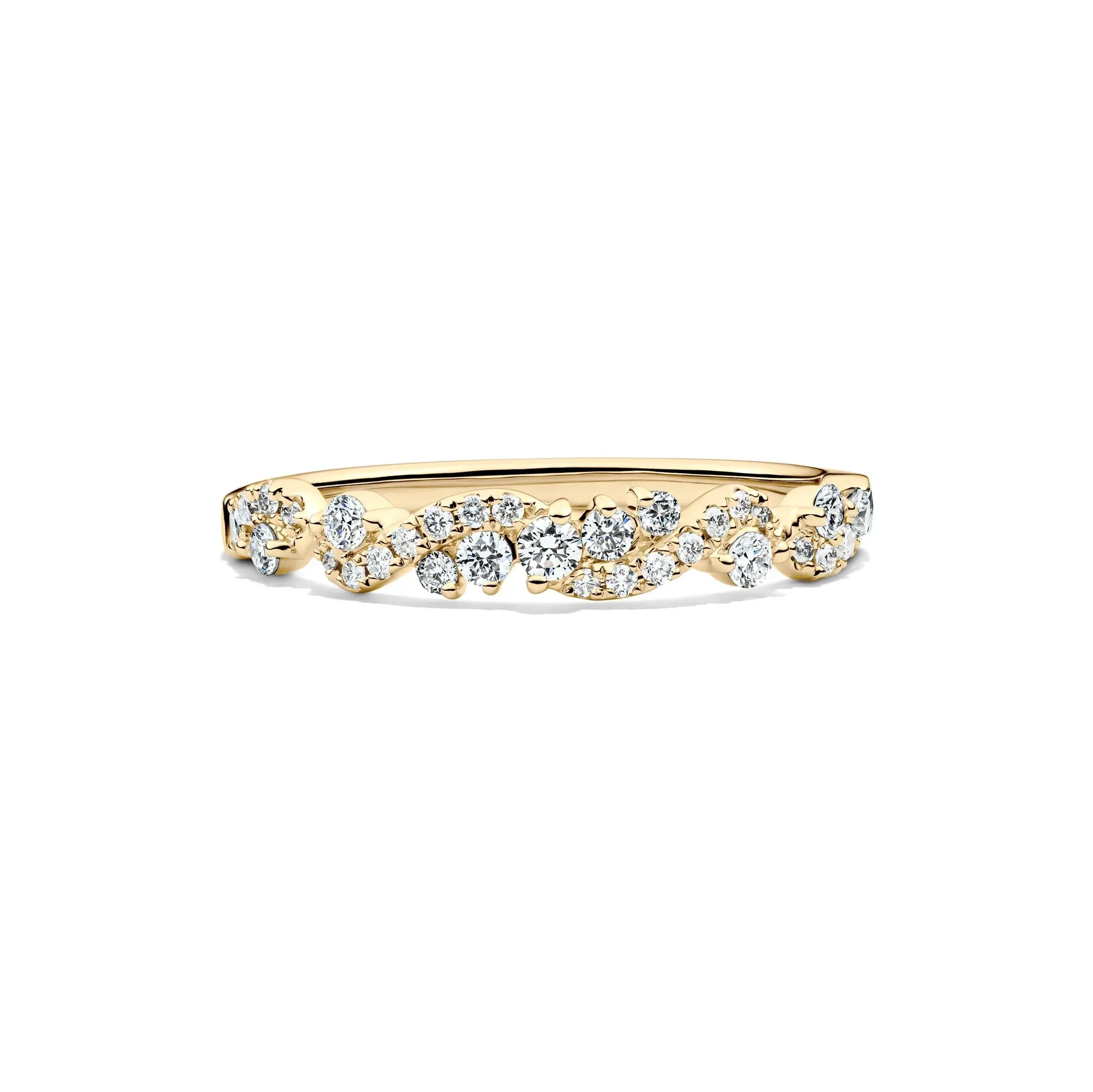 1/3 CT. Tw. Lab Grown Diamond Swirl Band Ring 14K Yellow Gold Size 9 1mm - Image 2