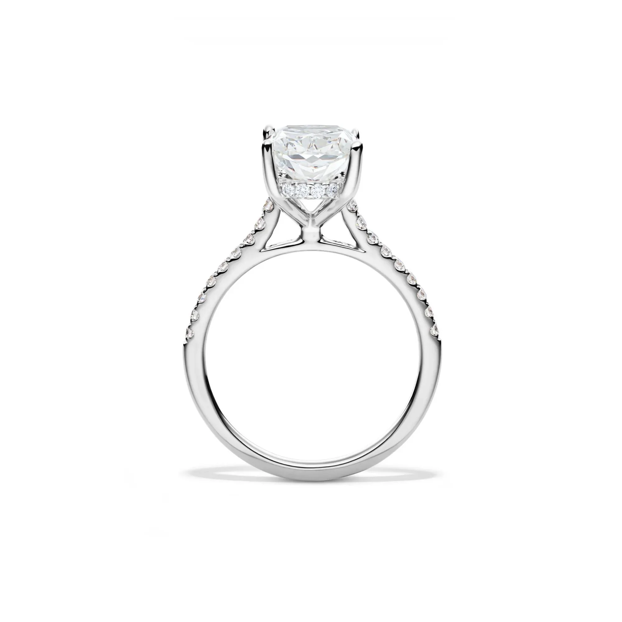 Lab Grown Diamond Wedding Set 14K White Gold (3 ½ CT. Tw.) Ring Size 7.5 - Image 2