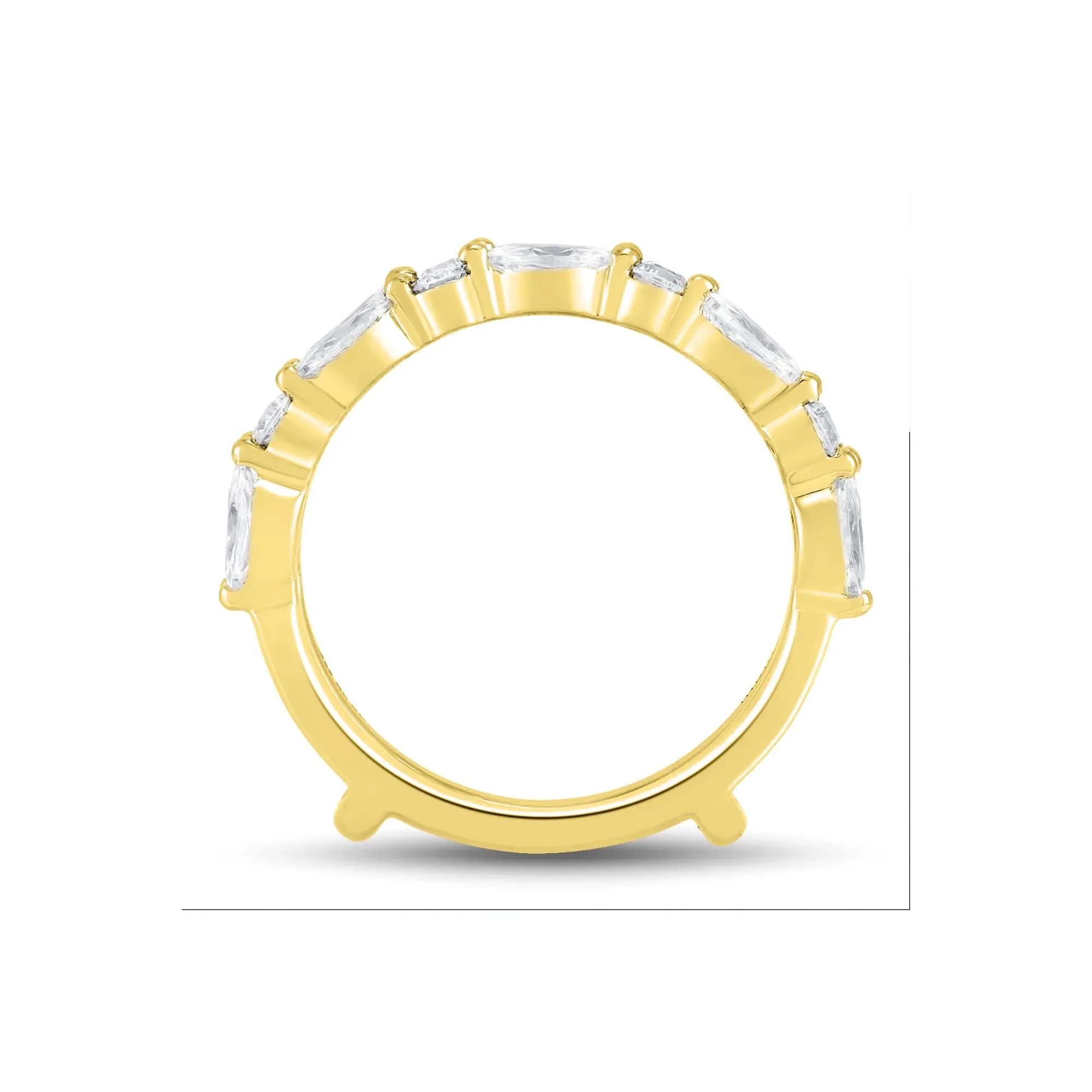 1/4 CT. Tw. Lab Grown Diamond Ring Insert 14K Yellow Gold Round Brilliant Cut Size 7.5 1mm - Image 2