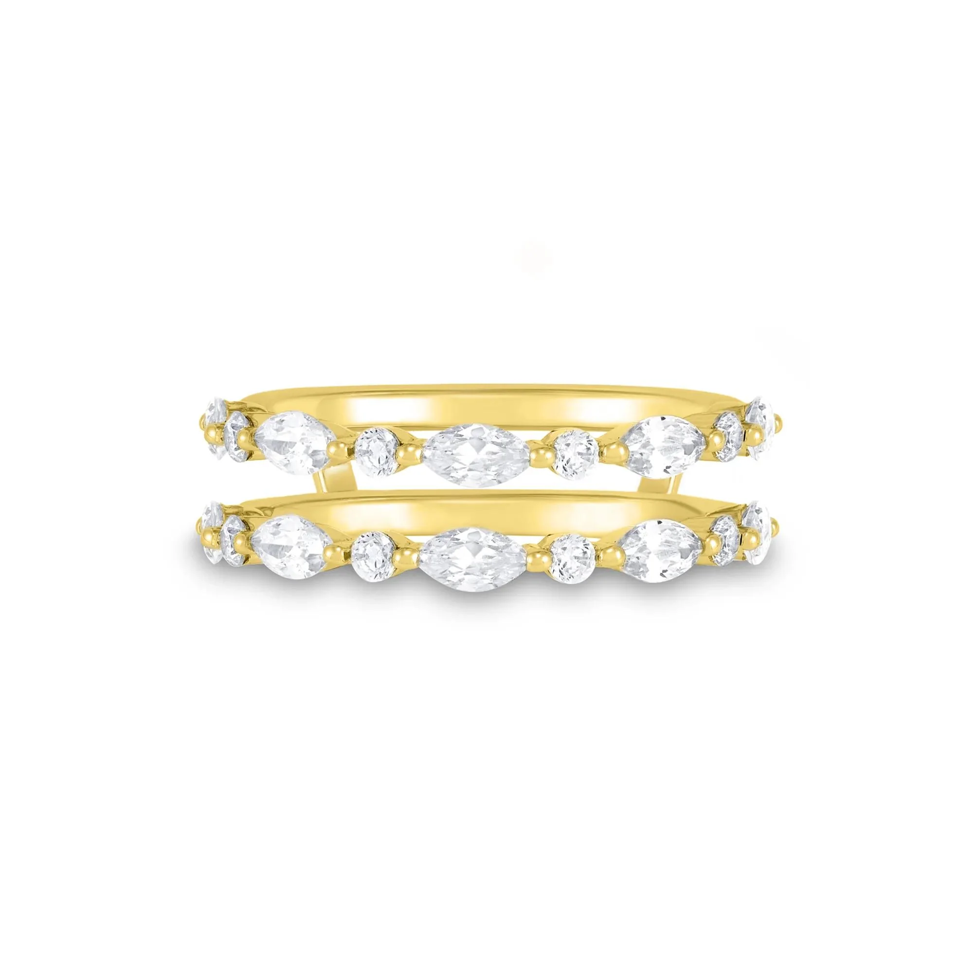 1/4 CT. Tw. Lab Grown Diamond Ring Insert 14K Yellow Gold Round Brilliant Cut Size 8 1mm