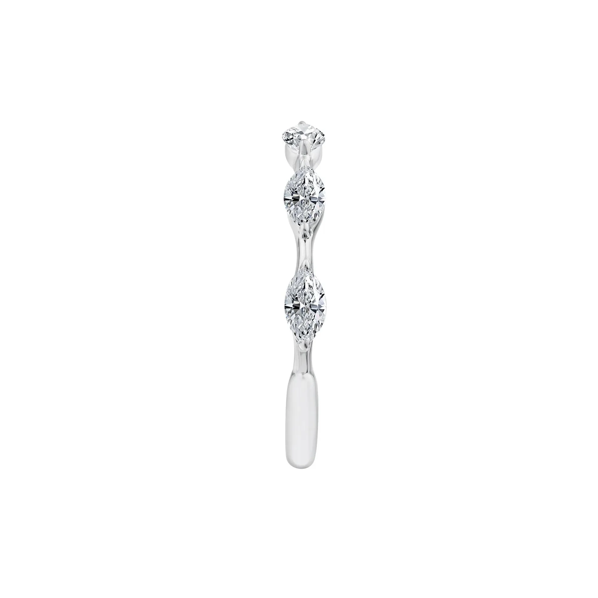 1/2 CT. Tw. Lab Grown Diamond Marquise Stack Ring 10K White Gold Size 8.5 - Image 3