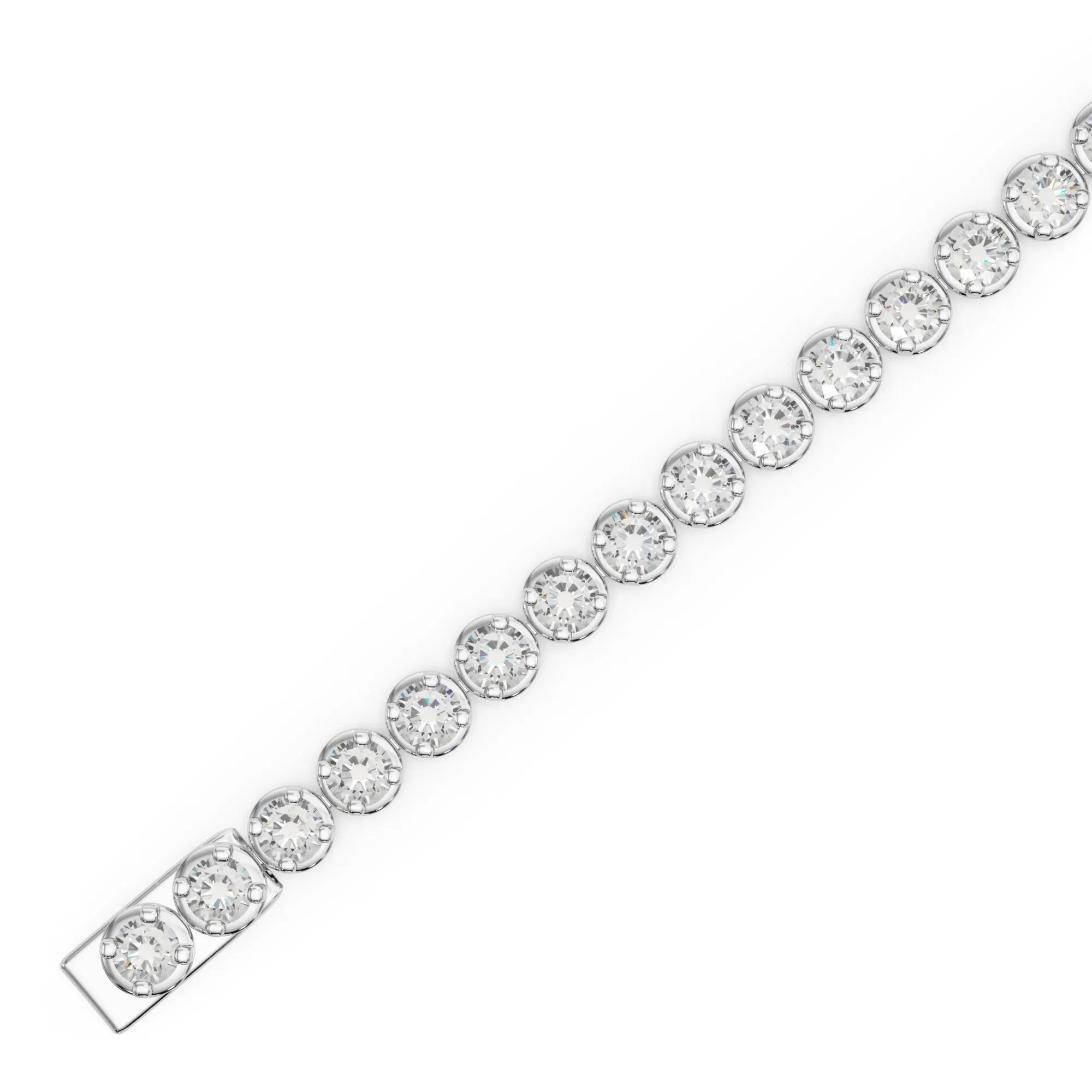 9 CT. Tw. Lab Grown Diamond Tennis Bracelet 14K White Gold Size 2.00mm - Image 3