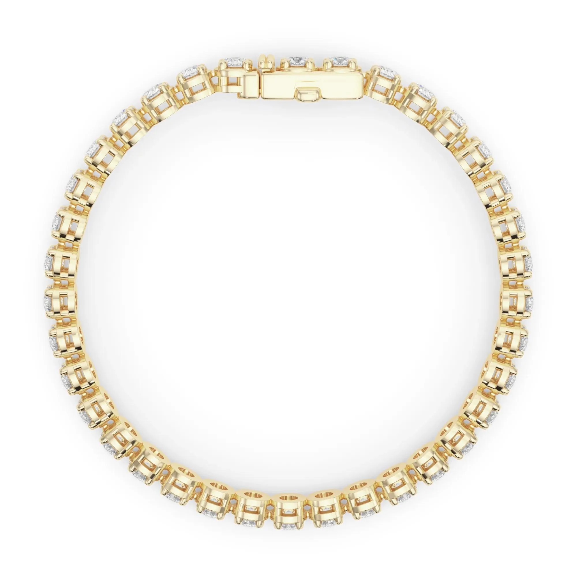 7 1/2 CT. Tw. Lab Grown Diamond Tennis Bracelet 14K Yellow Gold Size 2.00mm - Image 2