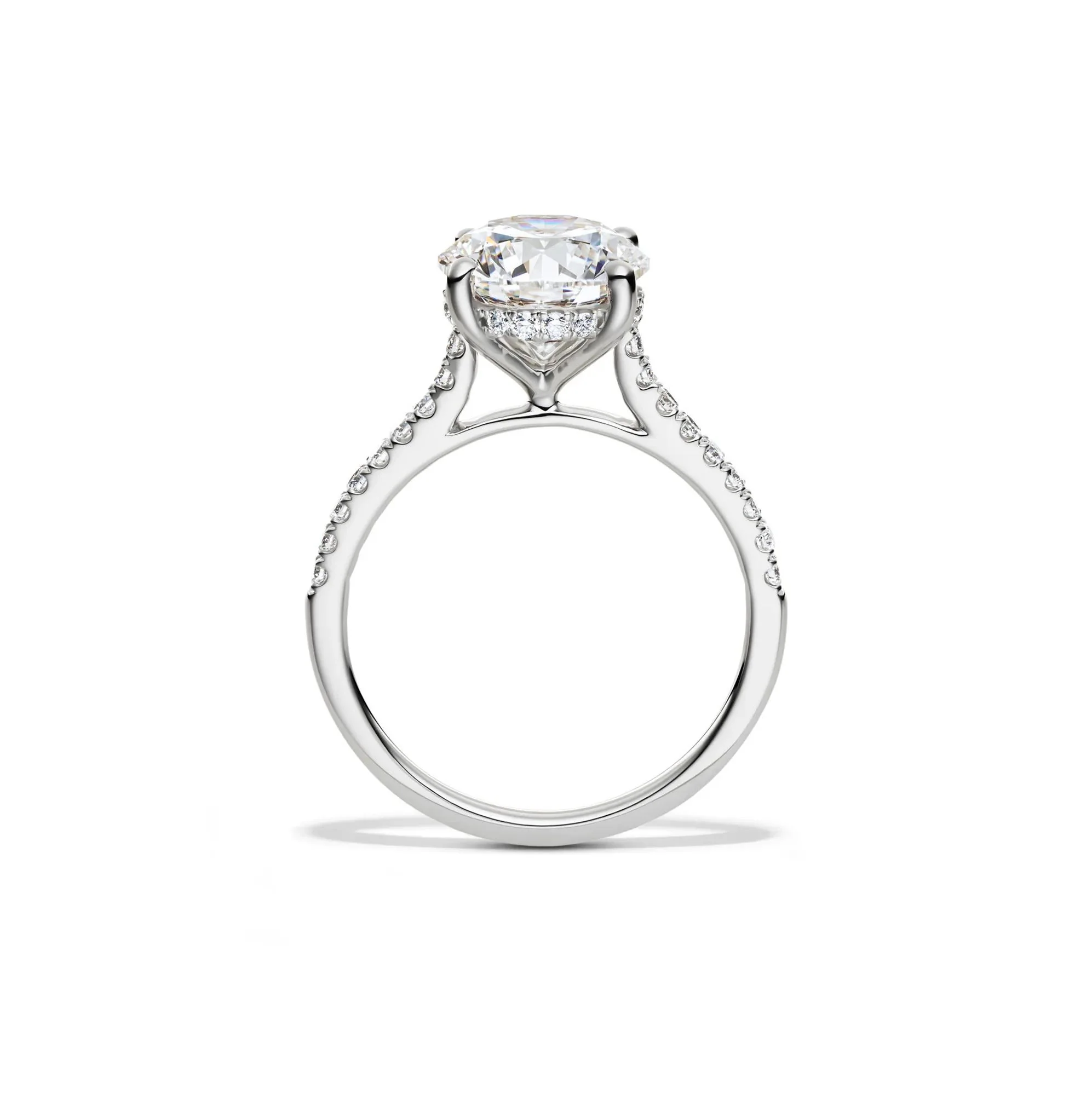 Lab Grown Diamond Wedding Set 14K White Gold (3 ½ CT. Tw.) Ring Round Brilliant Cut Size 8.5 - Image 2