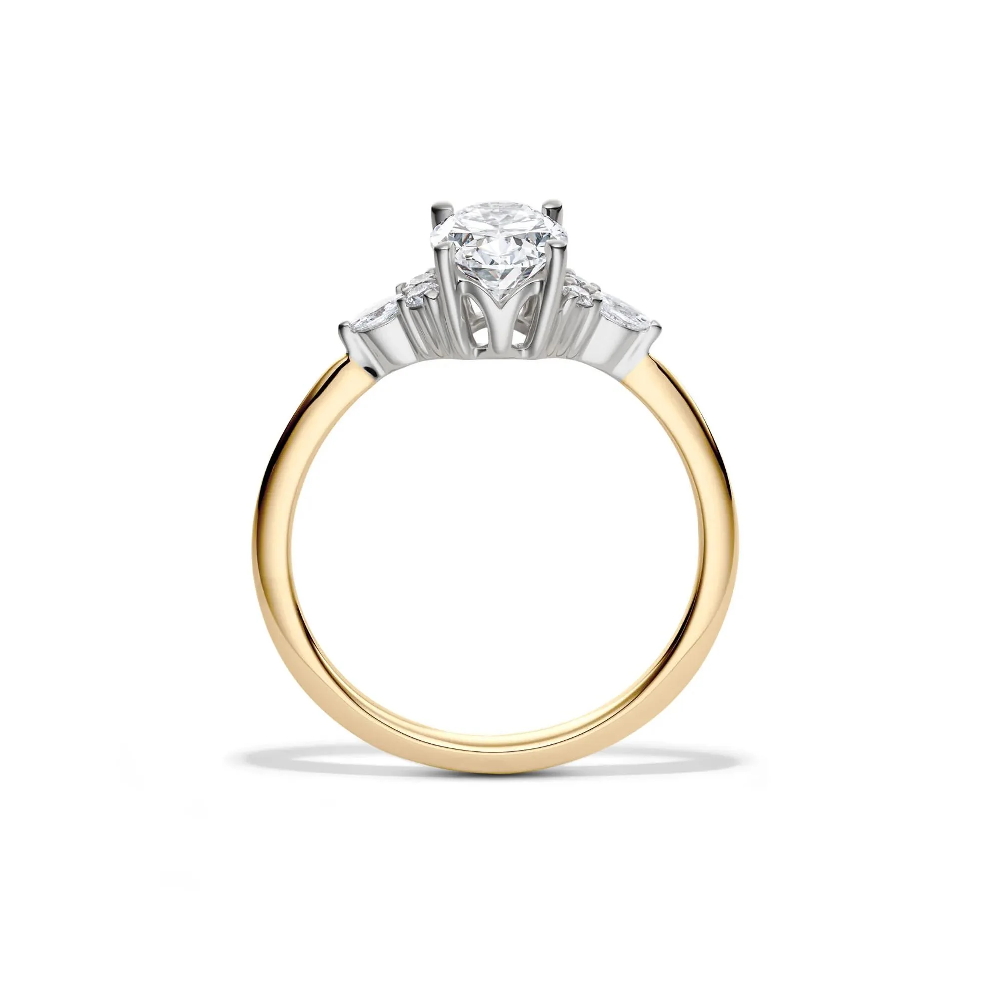 1 CT. Tw. Lab Grown Diamond Oval Engagement Ring 14K Yellow and White Gold Size 8 1mm - Image 2