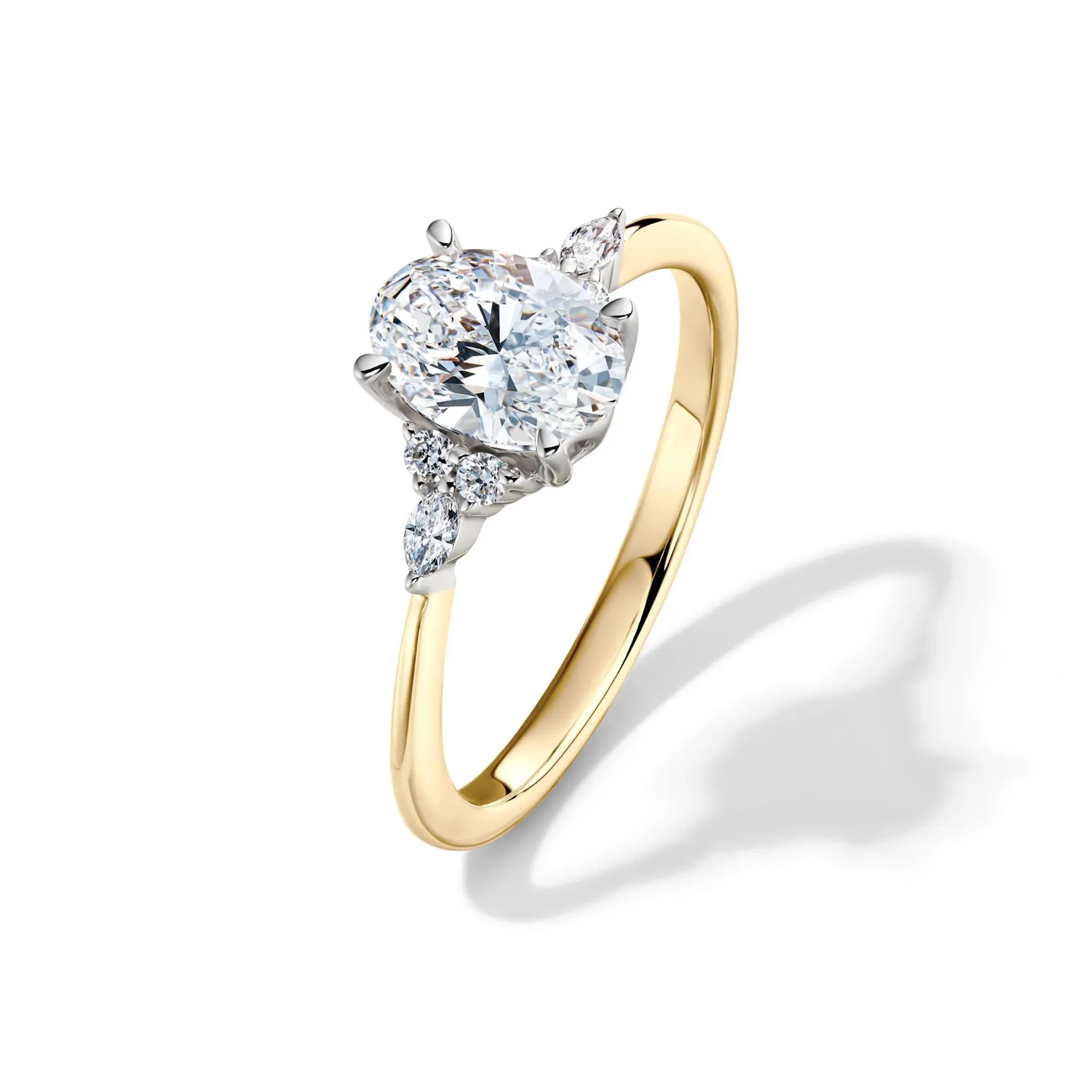 1 CT. Tw. Lab Grown Diamond Oval Engagement Ring 14K Yellow and White Gold Size 8.5 1mm - Image 4