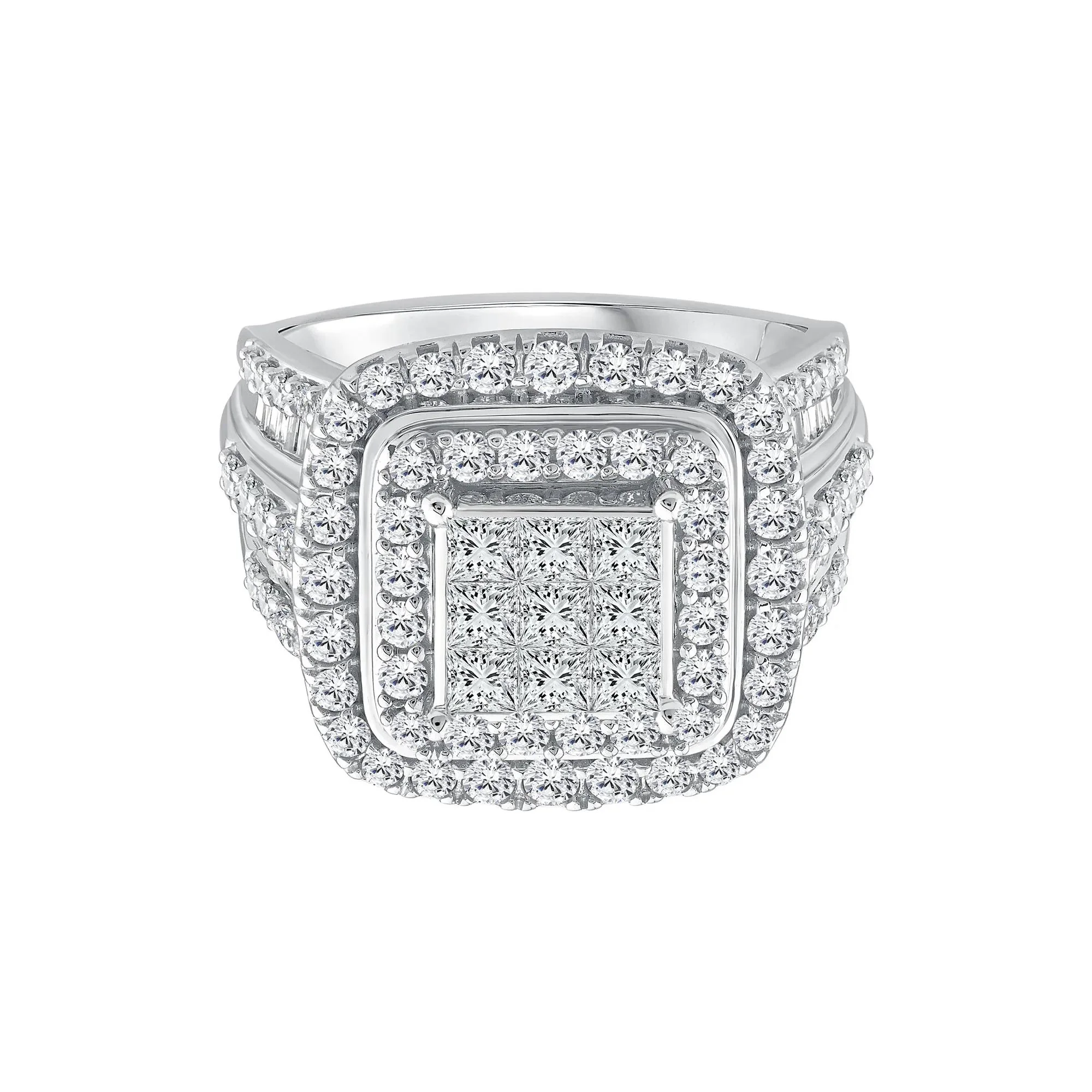 2 CT. Tw. Diamond Composite Engagement Ring 10K White Gold Size 6 1.5mm