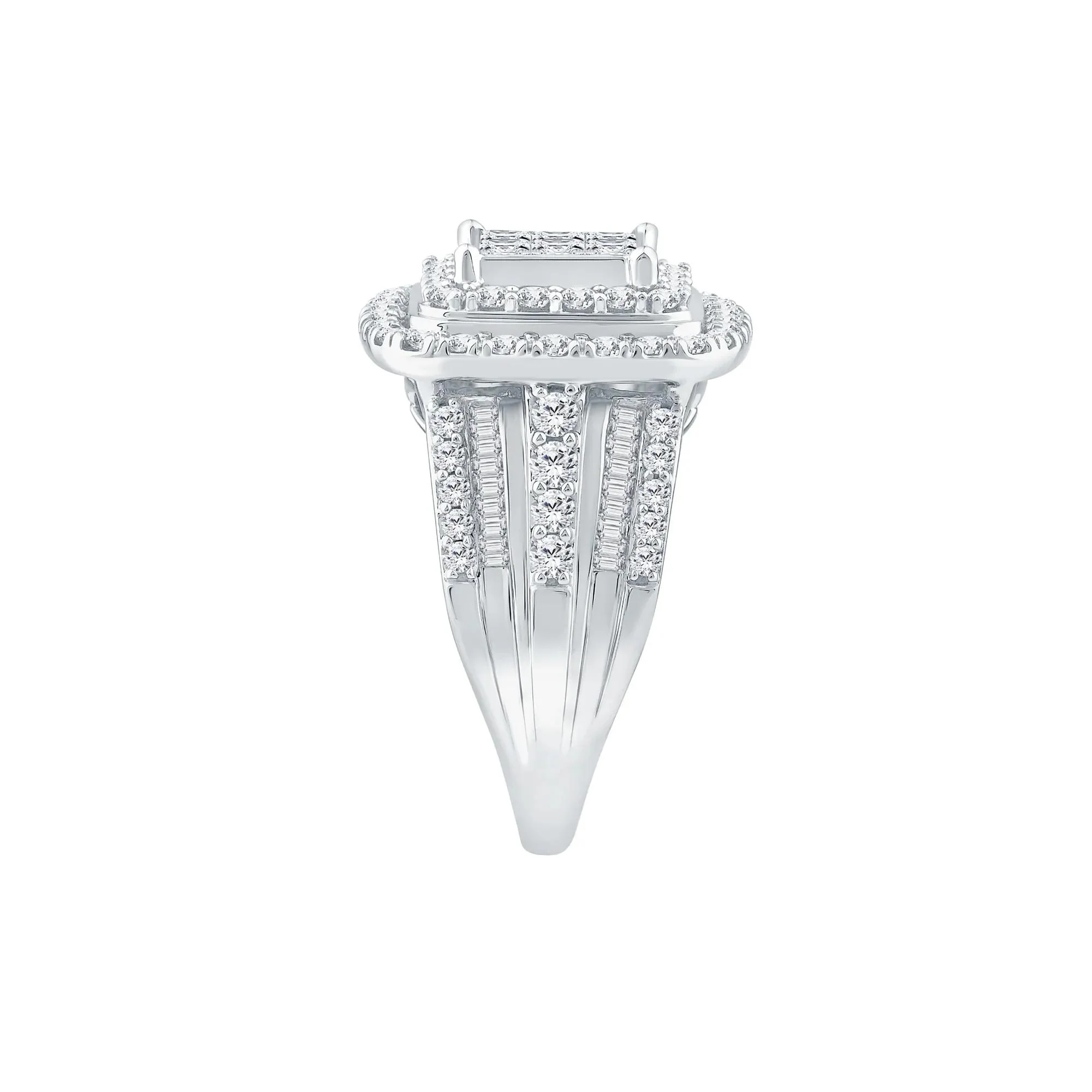 2 CT. Tw. Diamond Composite Engagement Ring 10K White Gold Size 7.5 1.5mm - Image 3
