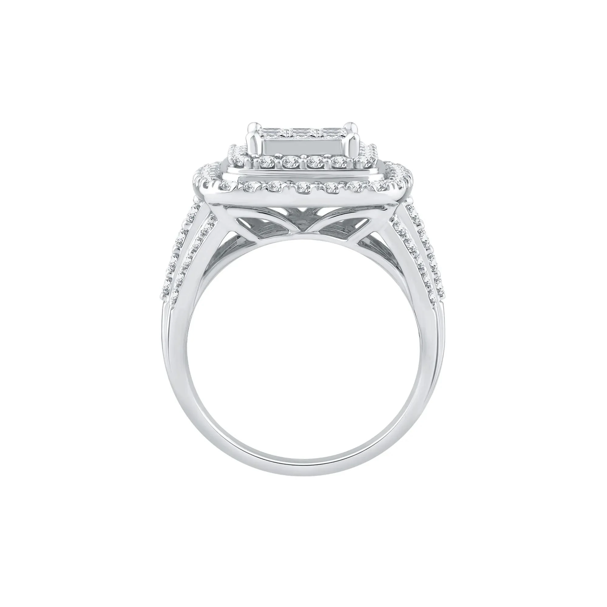 2 CT. Tw. Diamond Composite Engagement Ring 10K White Gold Size 8.5 1.5mm - Image 2