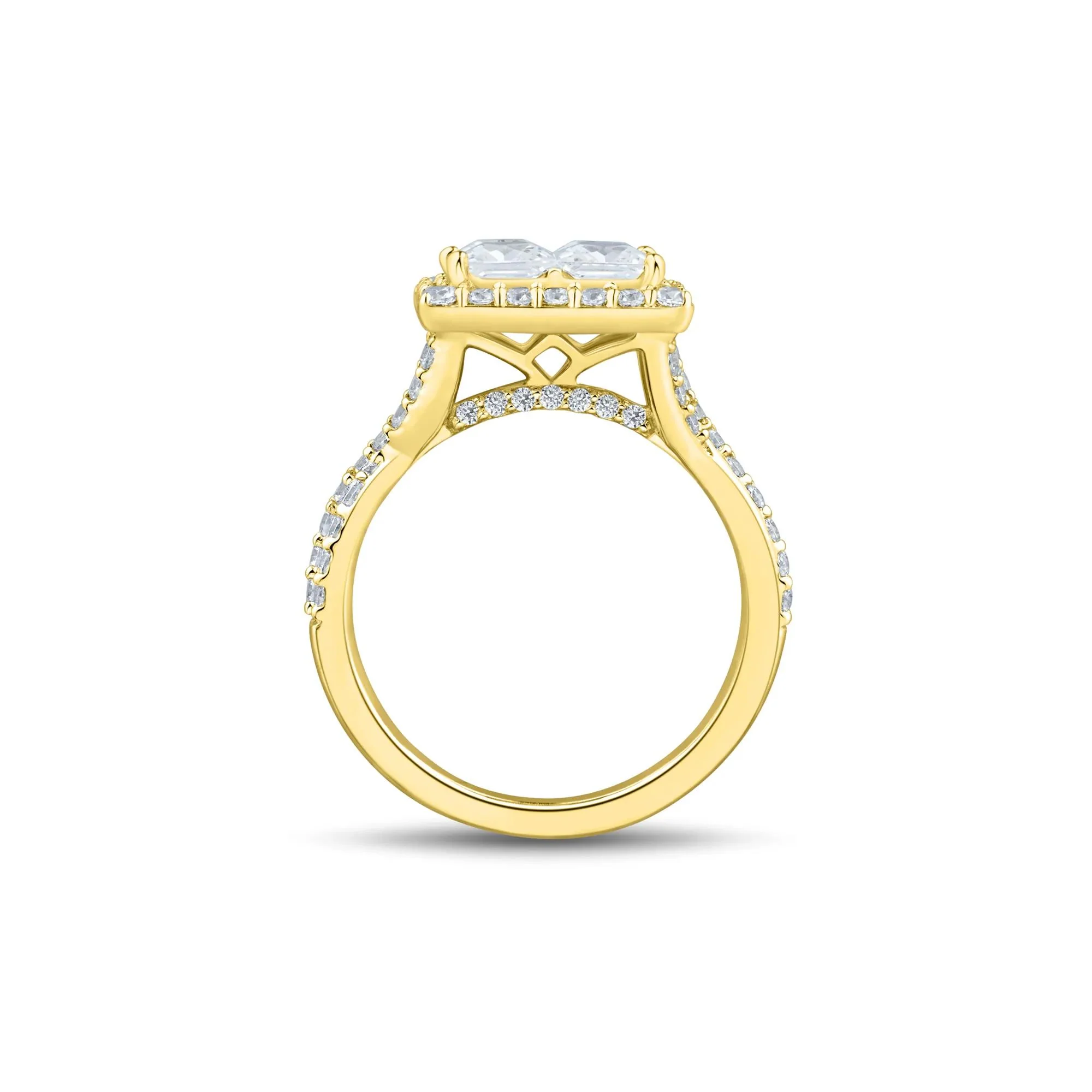 3 CT. Tw. Lab Grown Diamond Composite Engagement Ring 10K Yellow Gold Size 8 1.5mm