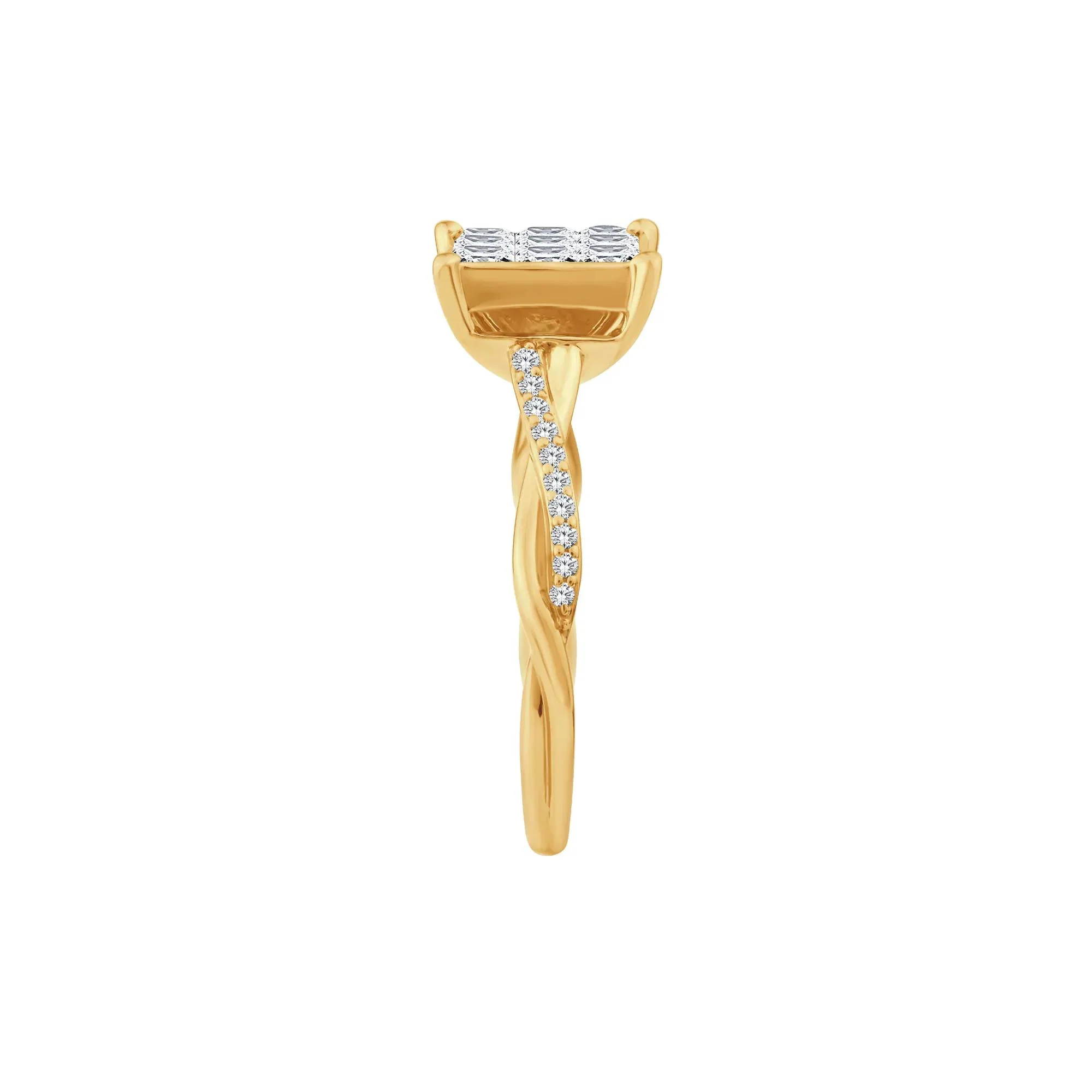 1 CT. Tw. Diamond Composite Engagement Ring 10K Yellow Gold Size 8.5 - Image 3