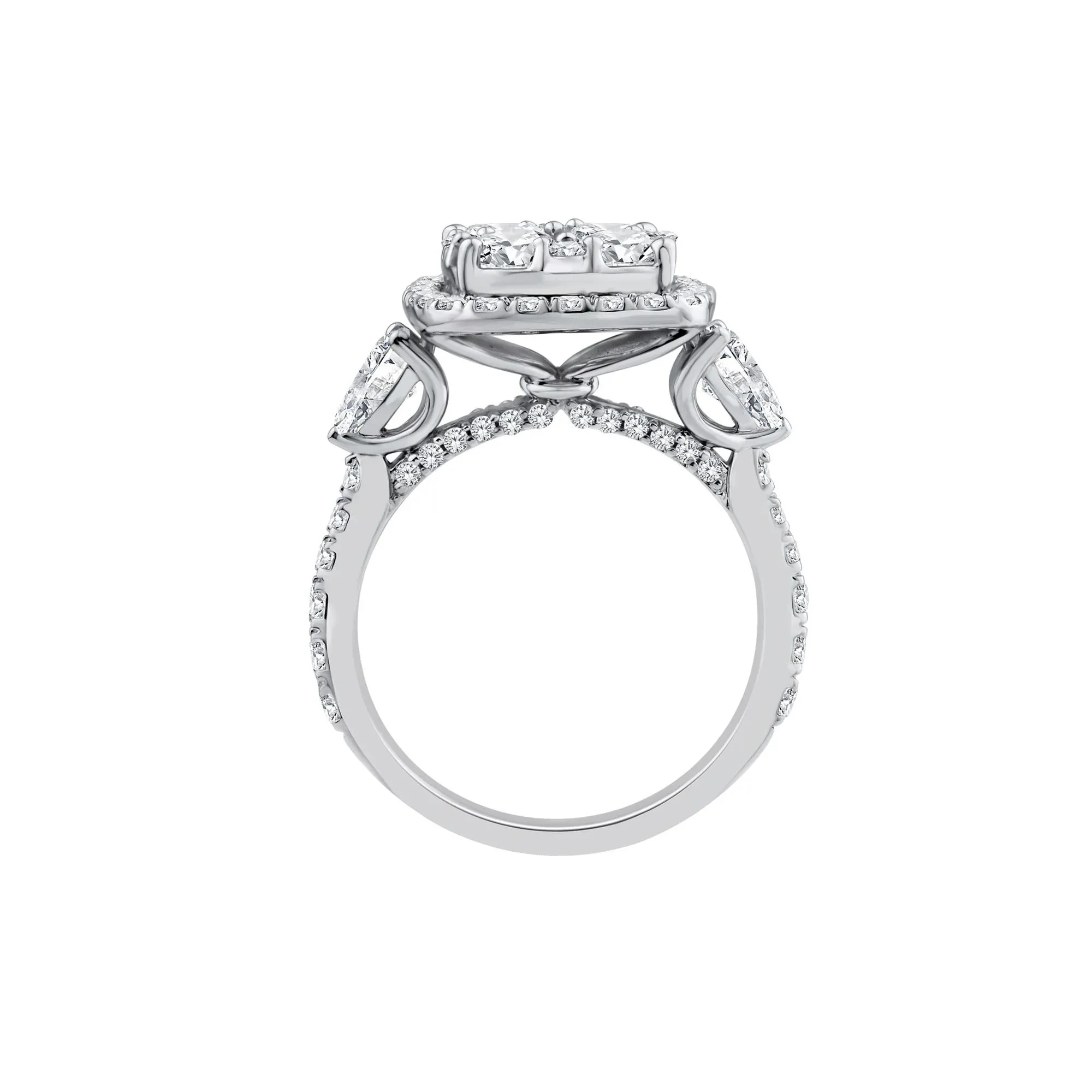 3 CT. Tw. Lab Grown Diamond Composite Engagement Ring 10K White Gold Size 6.5 - Image 2