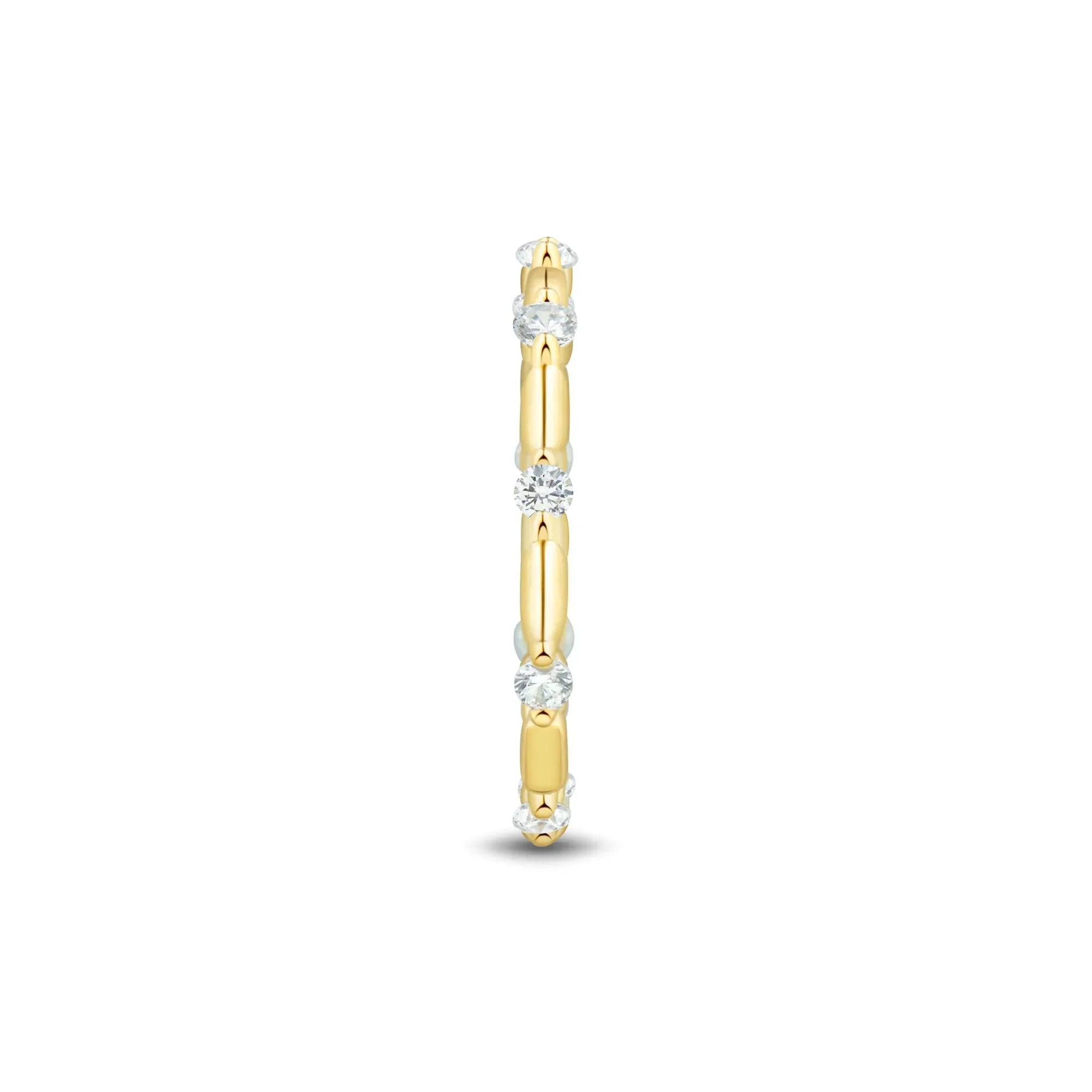 1/3 CT. Tw. Lab Grown Diamond Bamboo Band Ring 10K Yellow Gold Size 7 1.5mm - Image 3