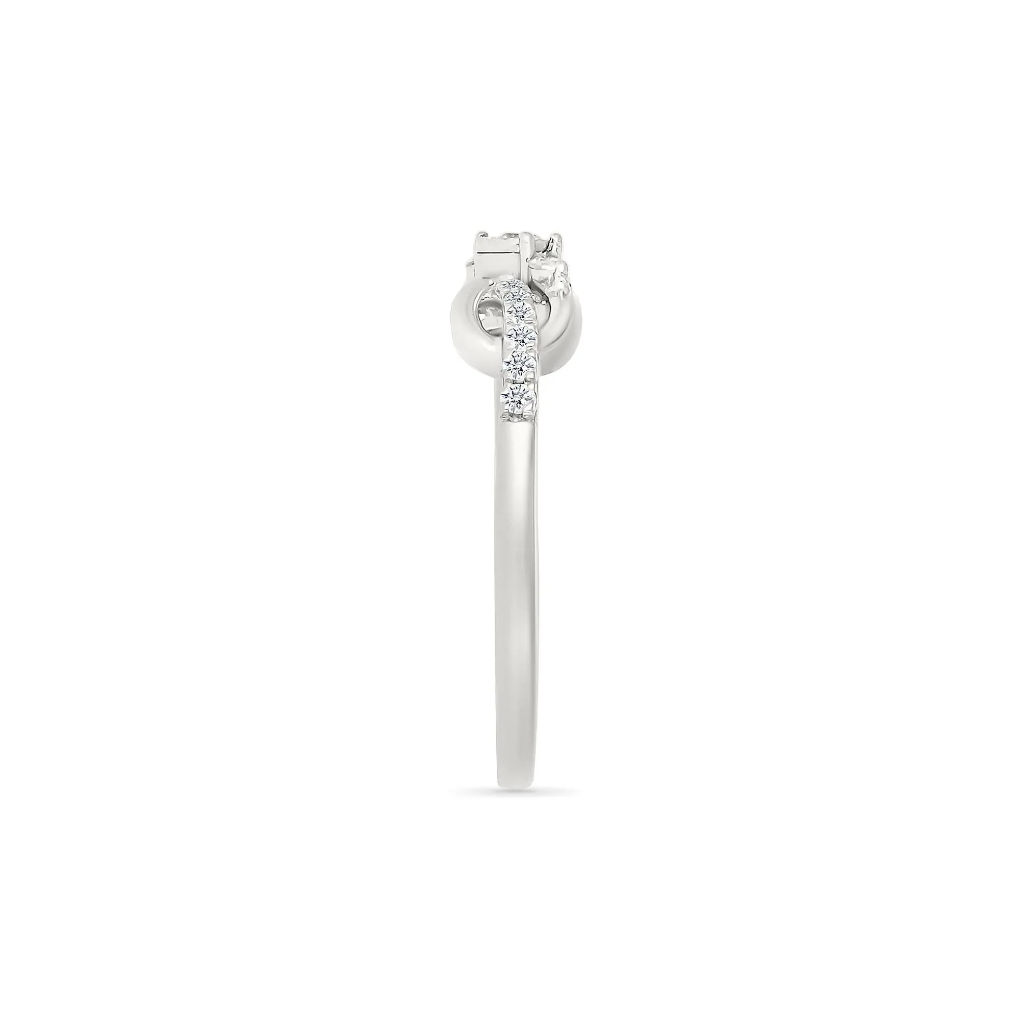 Diamond Accent Infinity Knot Ring .925 Sterling Silver Round Brilliant Cut White Size 6.5 2mm - Image 2