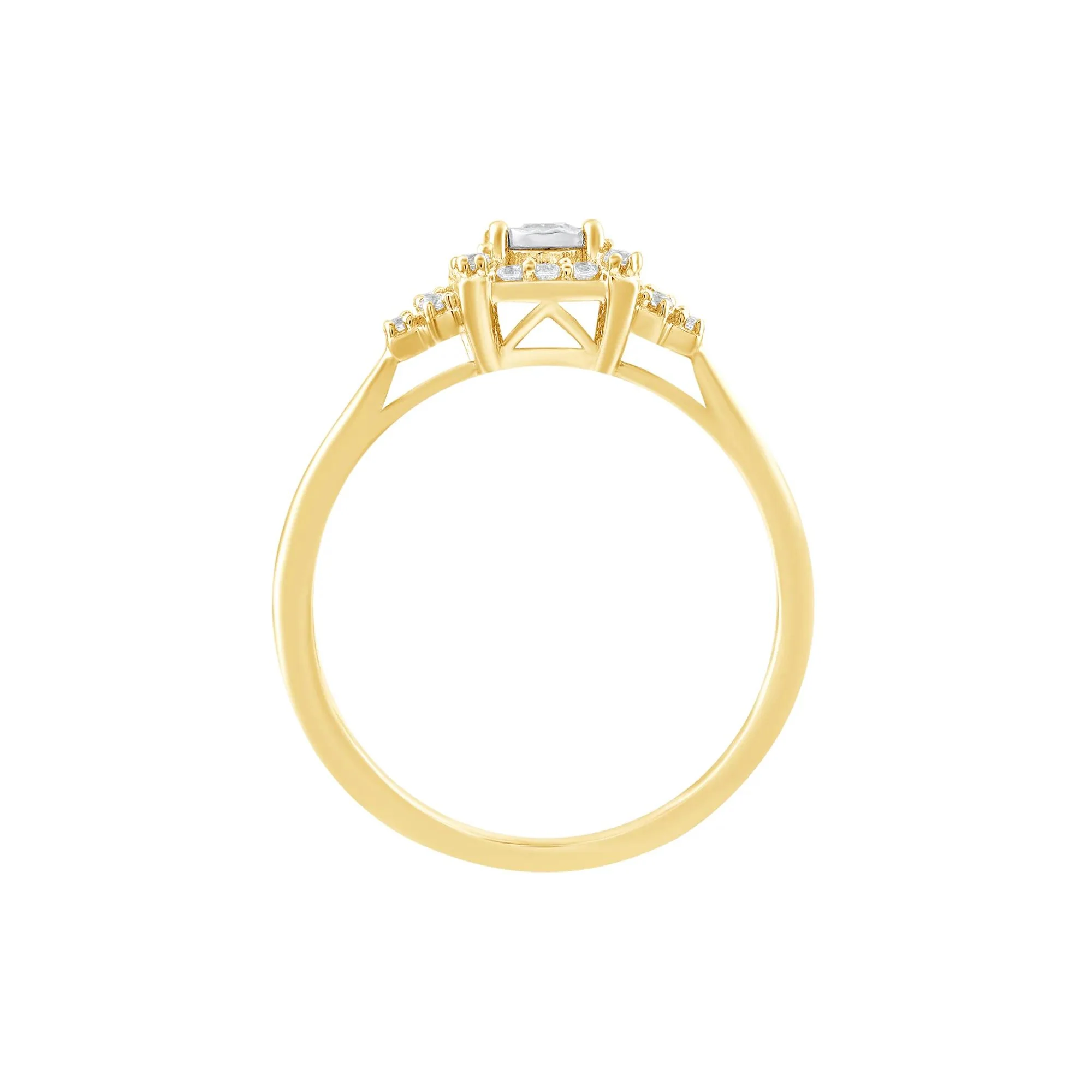 1/4 CT. Tw. Diamond Ring 10K Yellow Gold Round Brilliant Cut Size 9.5 - Image 2