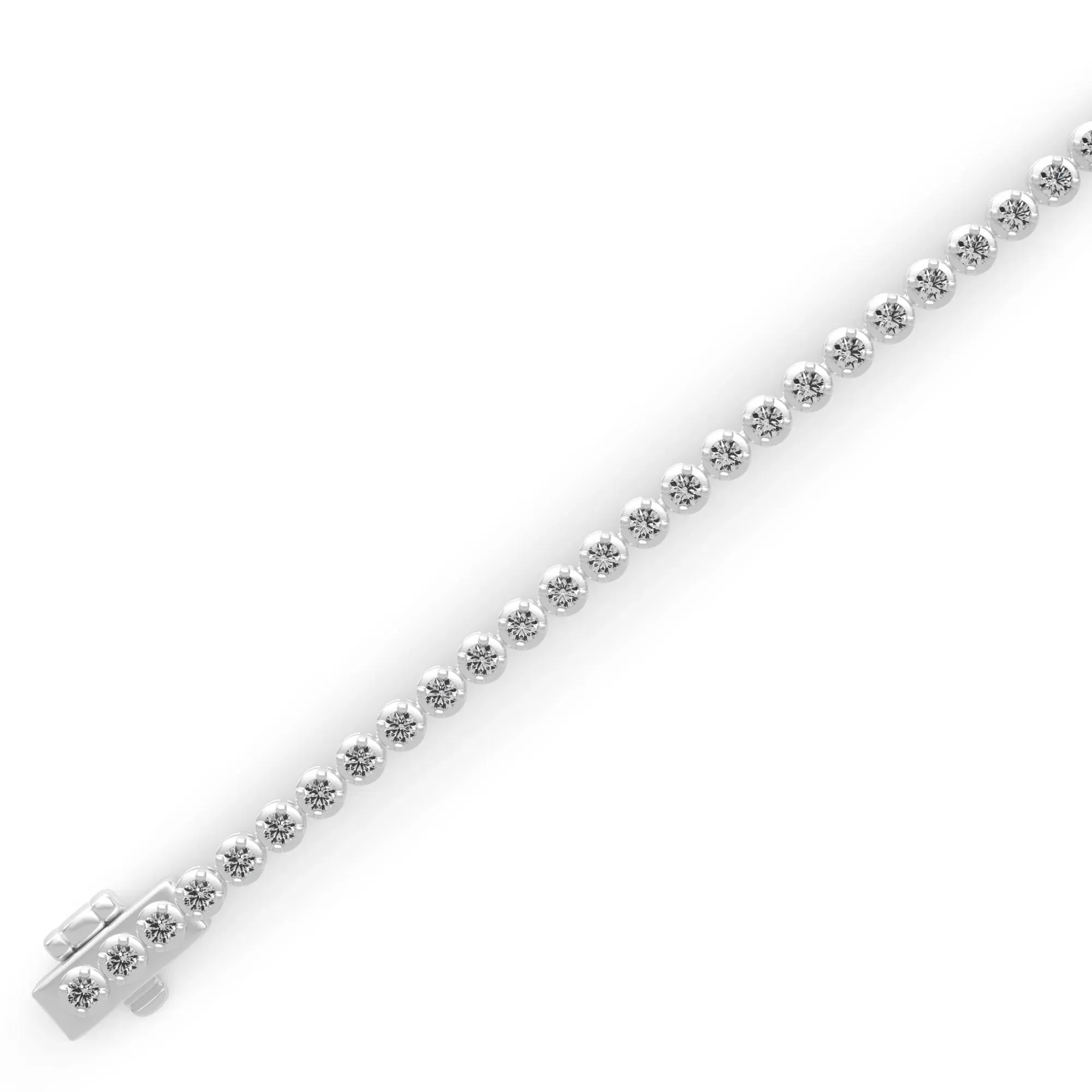 7/8 CT. Tw. Diamond Tennis Bracelet 10K White Gold Size 2.00mm - Image 3