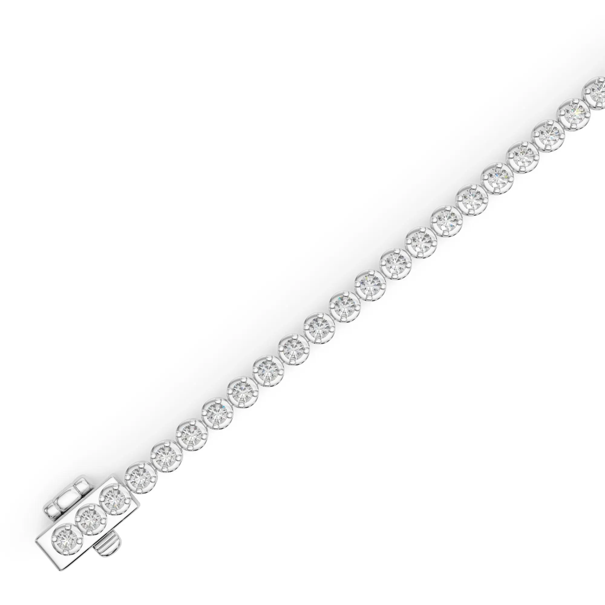 3/8 CT. Tw. Diamond Tennis Bracelet 10K White Gold Size 2.00mm - Image 3