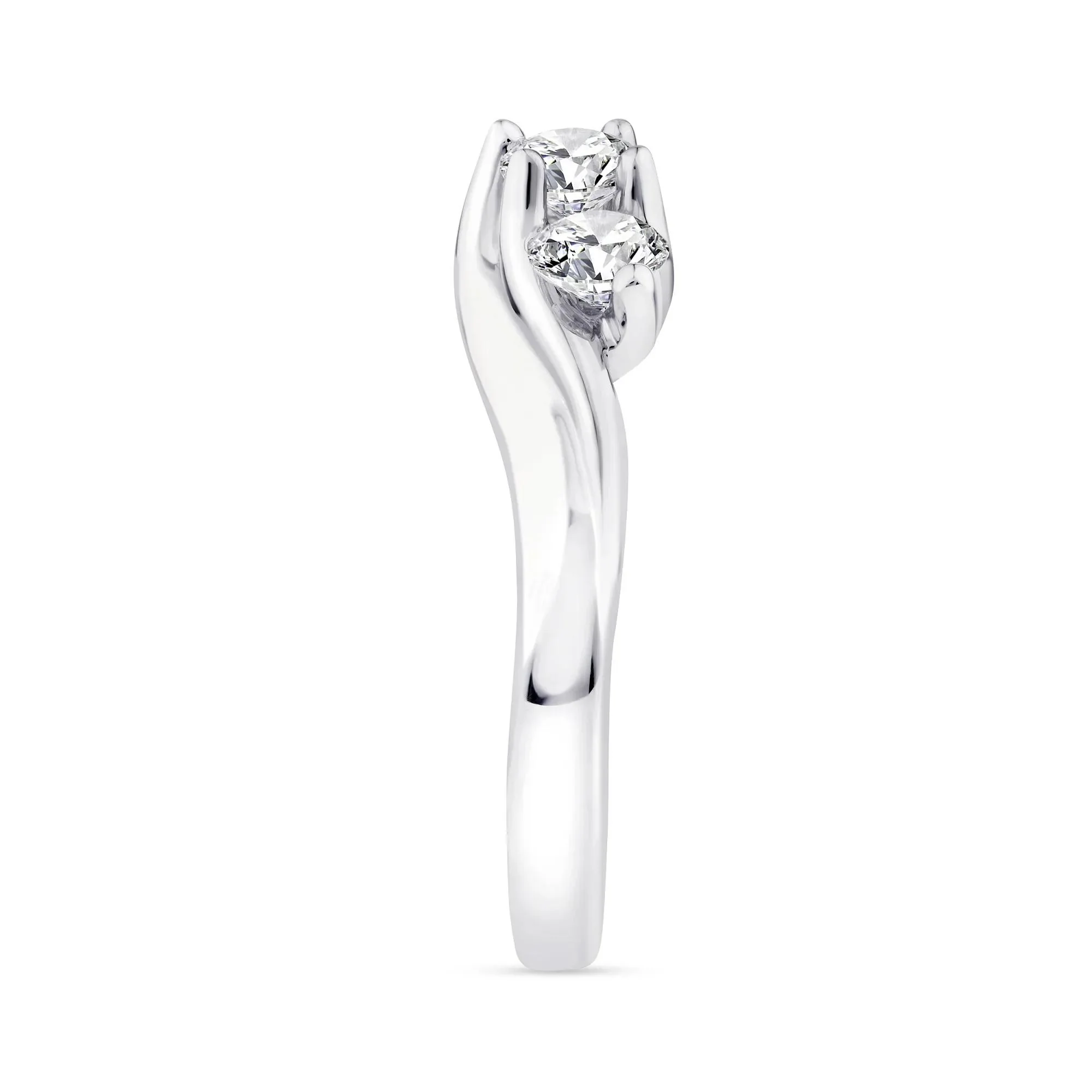 1 CT. Tw. Diamond Three-Stone Ring 14K White Gold Round Brilliant Cut Size 7 2.5mm - Image 3