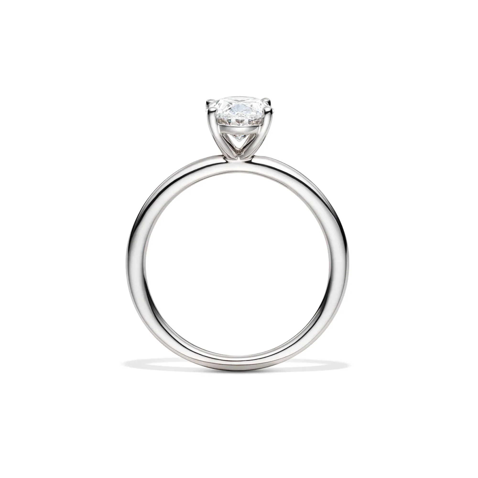 Lab Grown Diamond Solitaire Oval Engagement Ring 14K White Gold (1/2 CT.) Size 9.5 2mm