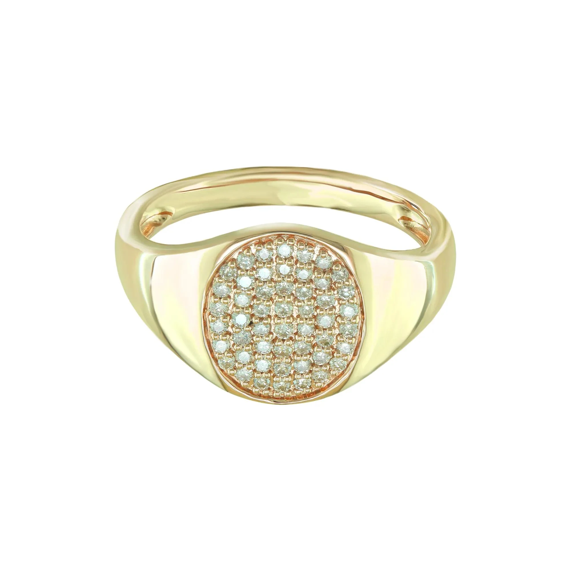 1/4 CT. Tw. Diamond Oval Ring 10K Yellow Gold Size 8 1mm