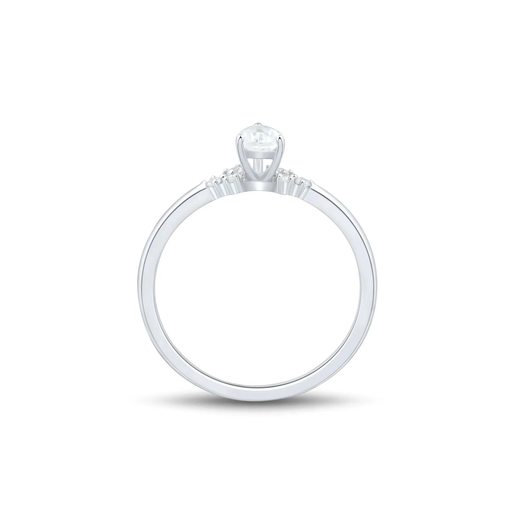 3/8 CT. Tw. Lab Grown Diamond Promise Ring 10K White Gold Size 8.5 1mm - Image 2