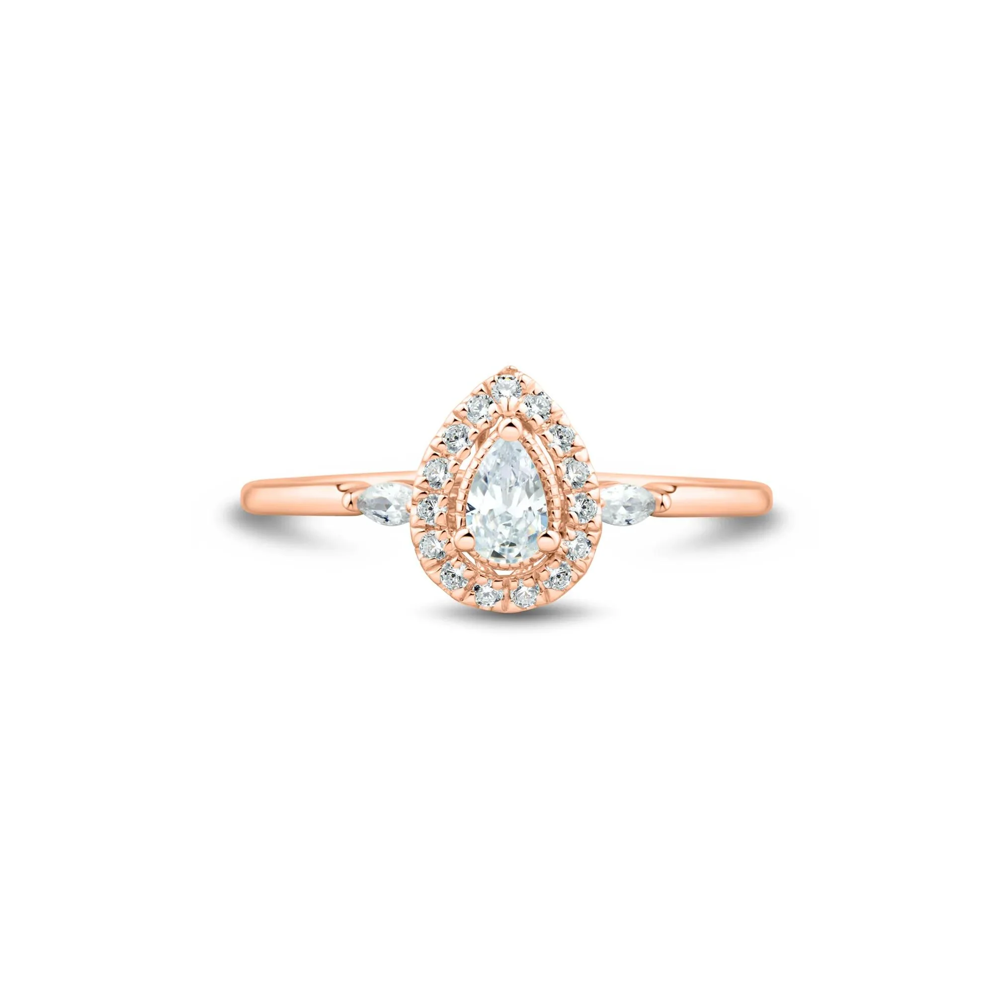 1/3 CT. Tw. Lab Grown Diamond Ring 10K Rose Gold Size 6 1mm