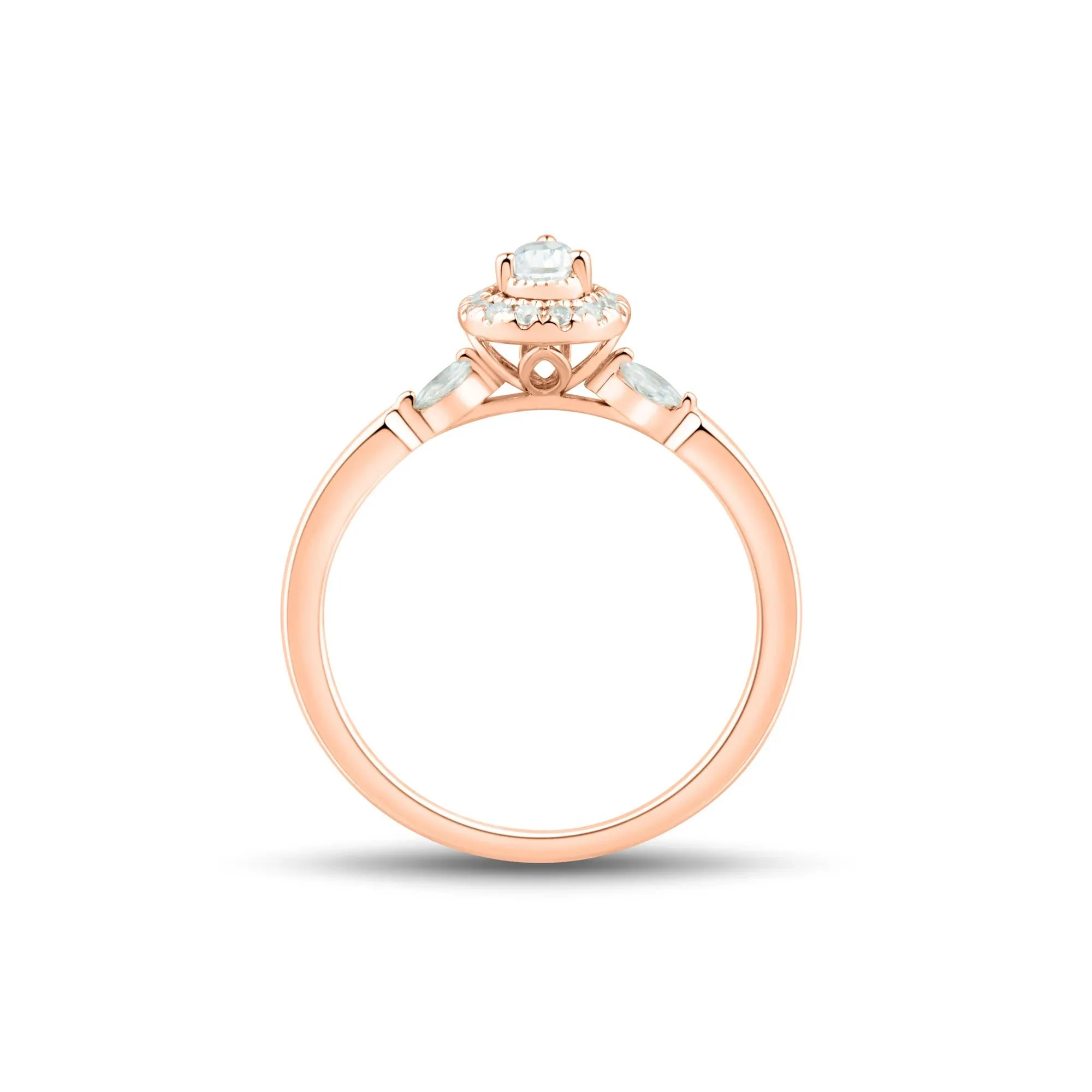 1/3 CT. Tw. Lab Grown Diamond Ring 10K Rose Gold Size 6 1mm - Image 2
