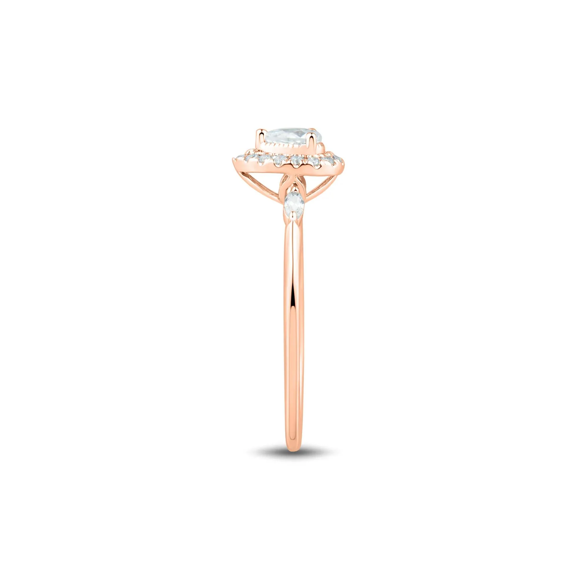 1/3 CT. Tw. Lab Grown Diamond Ring 10K Rose Gold Size 6 1mm - Image 3