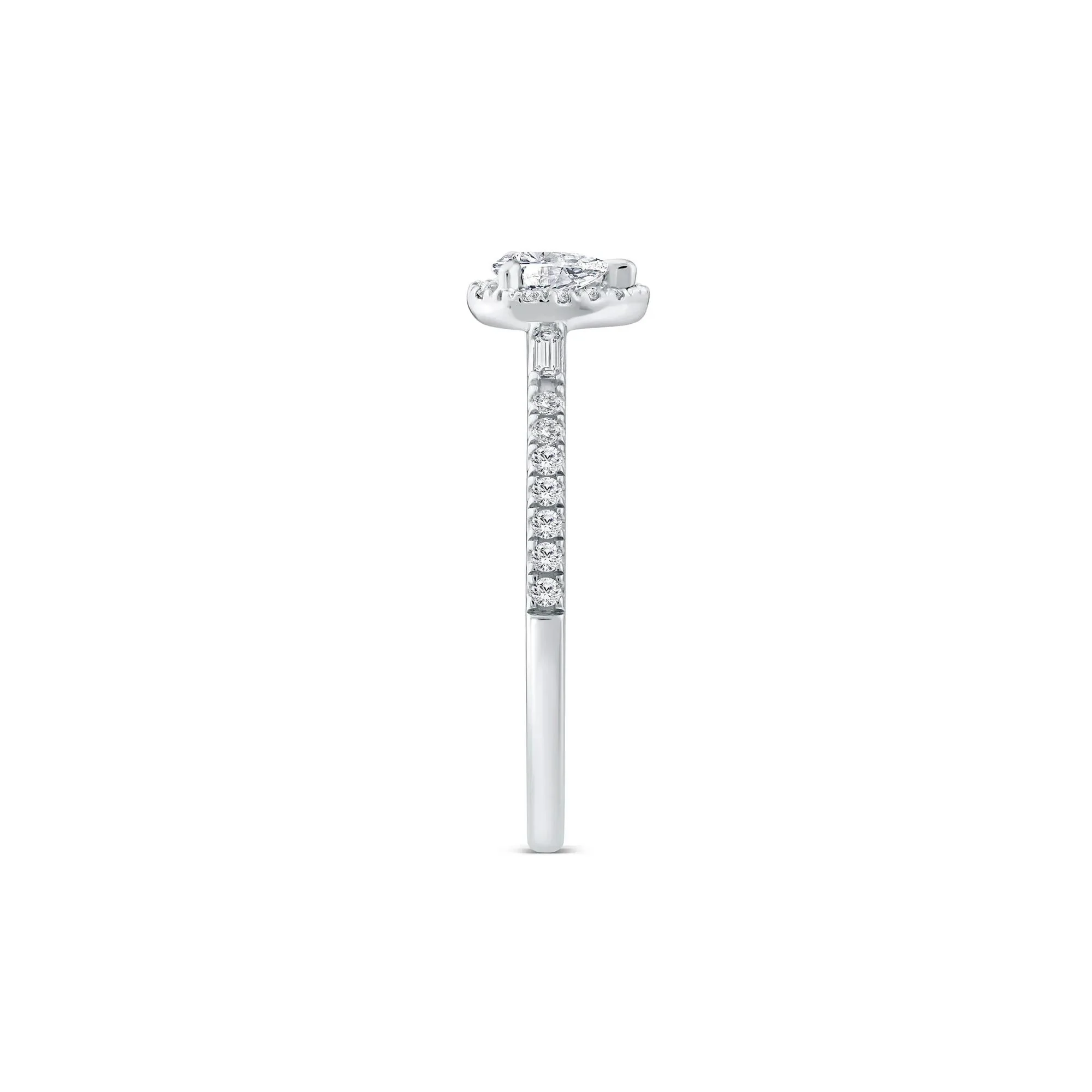 3/8 CT. Tw. Pear-Shaped Diamond Halo Engagement Ring 10K White Gold Round Brilliant Cut Size 7.5 1mm - Image 3