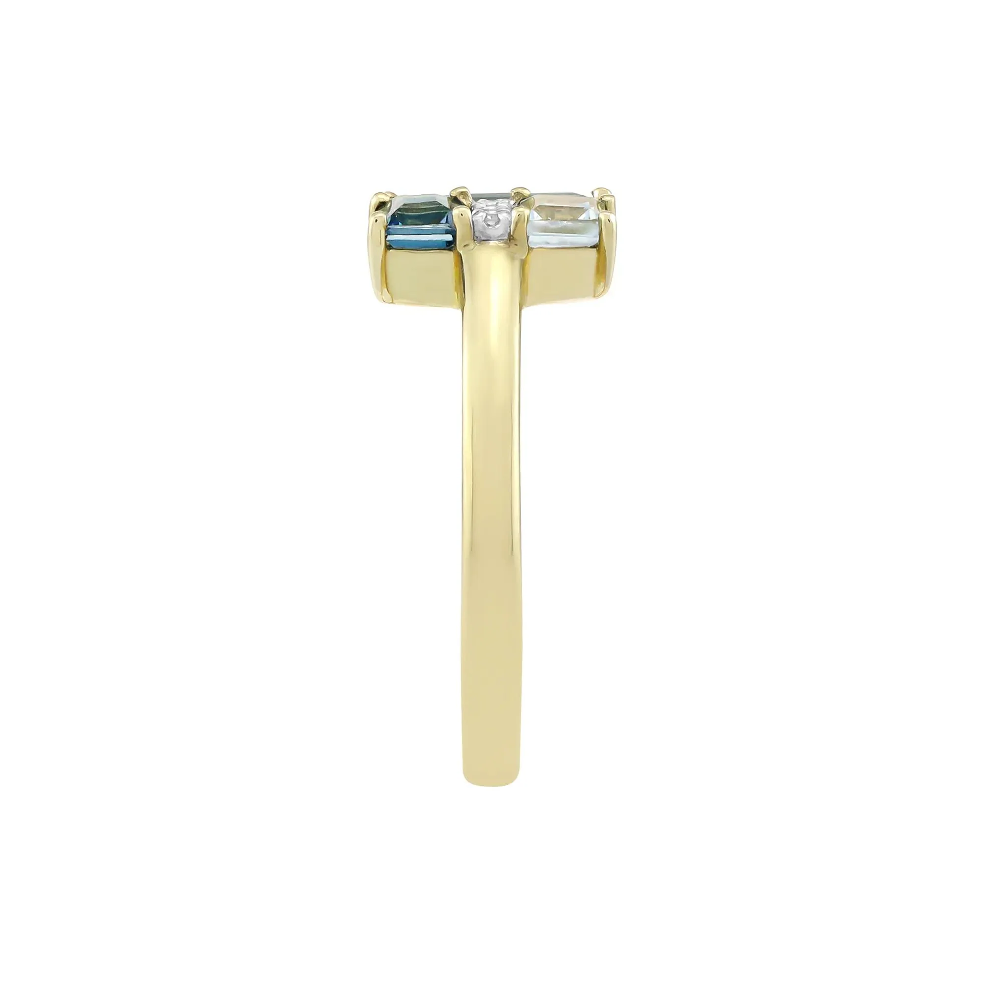 Blue Topaz London Blue Topaz and Diamond Accent Ring 10K Yellow Gold Size 5.5 2mm - Image 3