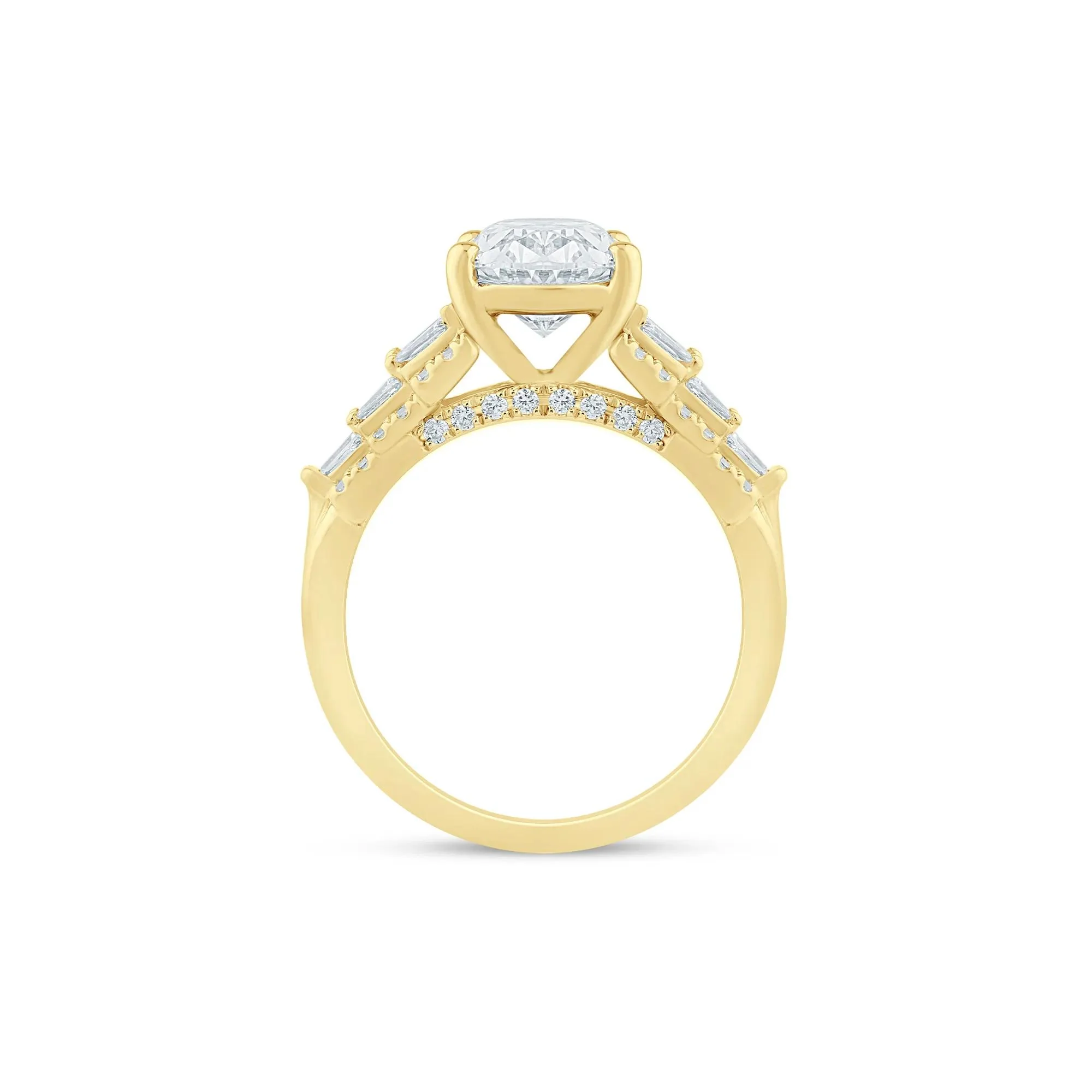 12 CT. Tw. Lab Grown Diamond Oval Engagement Ring 14K Yellow Gold (3 /) Size 7 2mm - Image 2