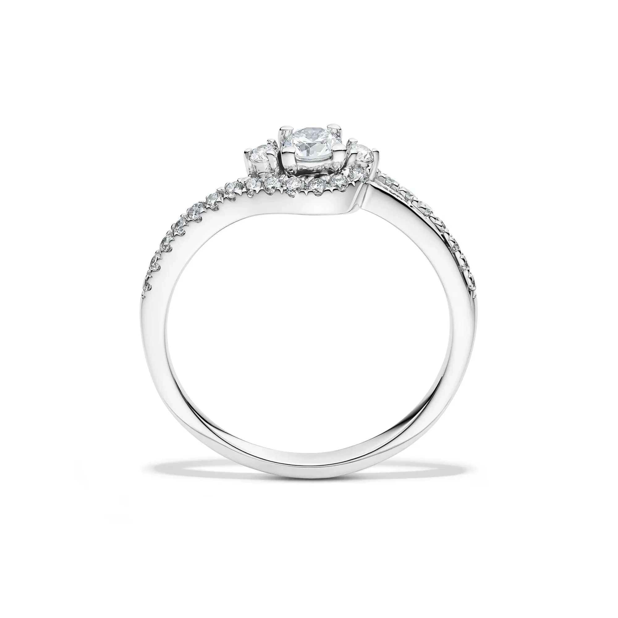 3/8 CT. Tw. Lab Grown Diamond Promise Ring .925 Sterling Silver White Size 8 1.5mm - Image 3