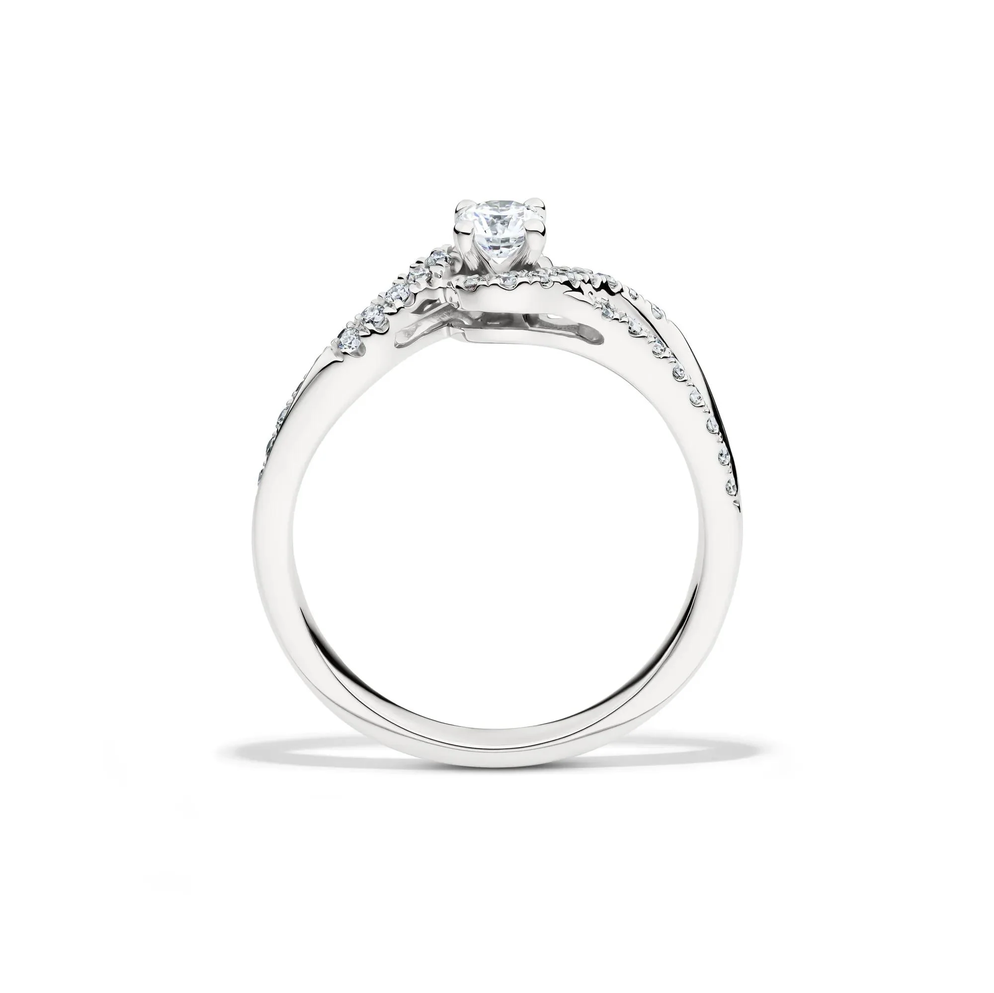 3/8 CT. Tw. Lab Grown Diamond Promise Ring .925 Sterling Silver White Size 7.5 2mm - Image 3