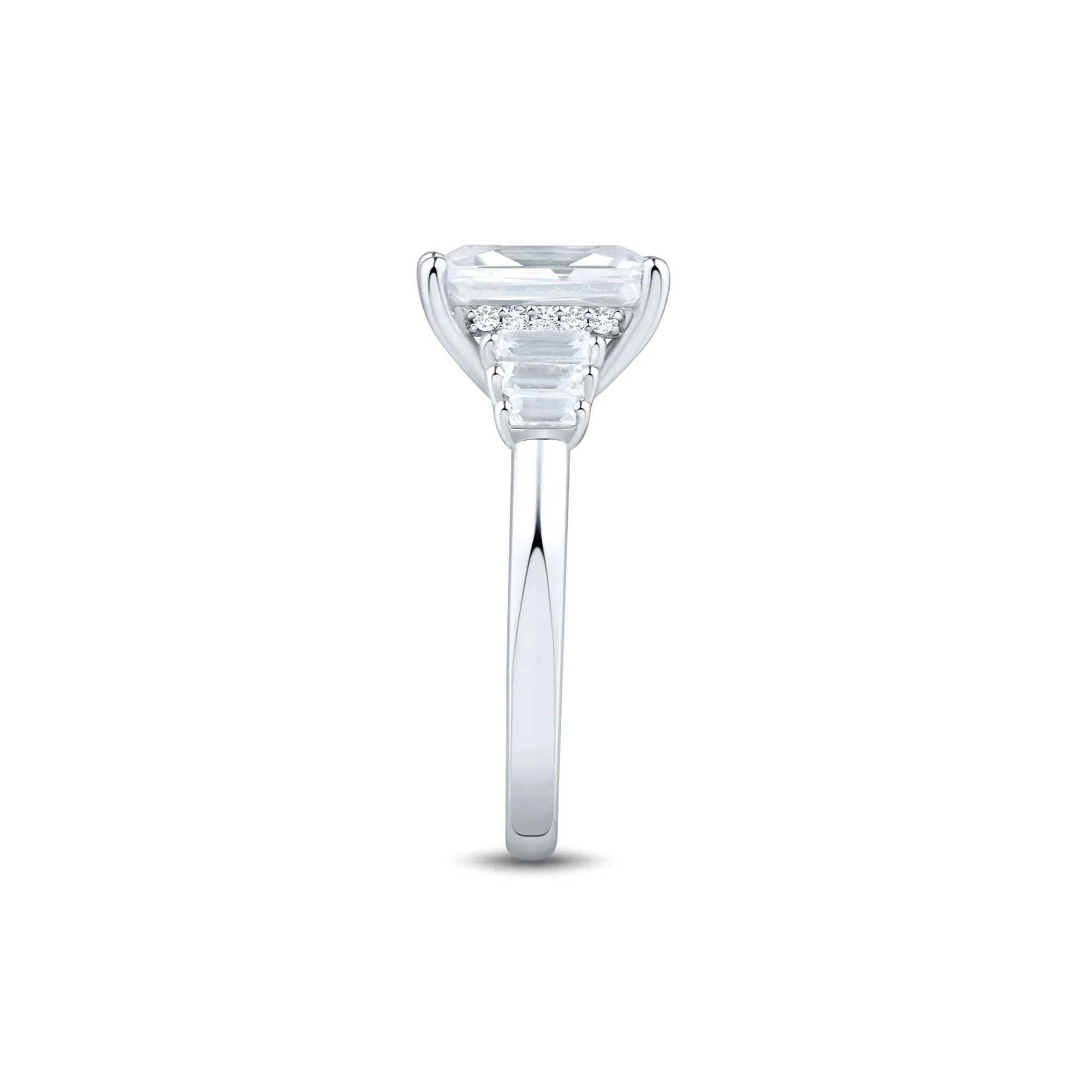 3 1/2 CT. Tw. Lab Grown Radiant-Cut Diamond Engagement Ring 14K White Gold Size 9 1.5mm - Image 2