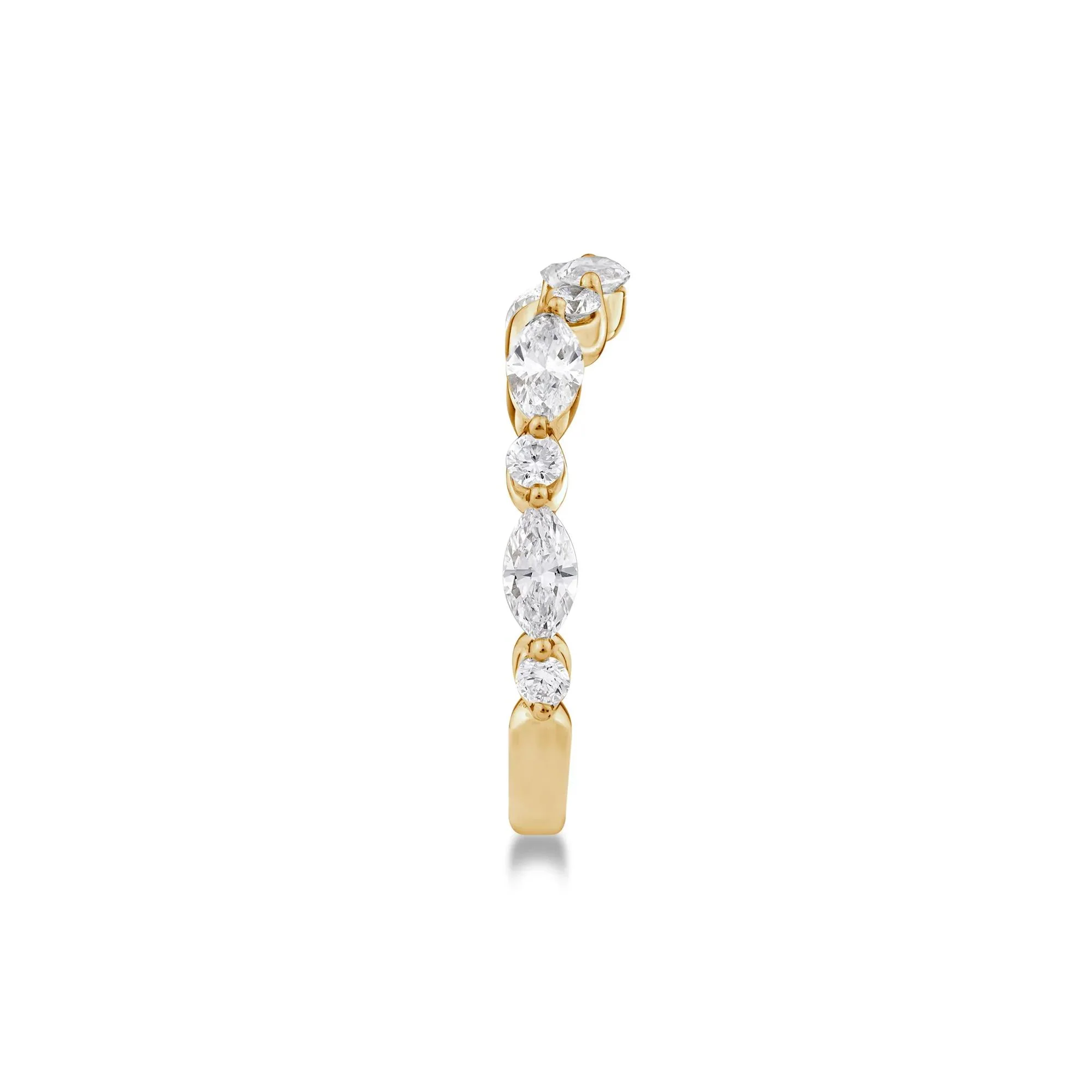 1 CT. Tw. Lab Grown Diamond Contour Band Ring 14K Yellow Gold Round Brilliant Cut Size 6 - Image 2