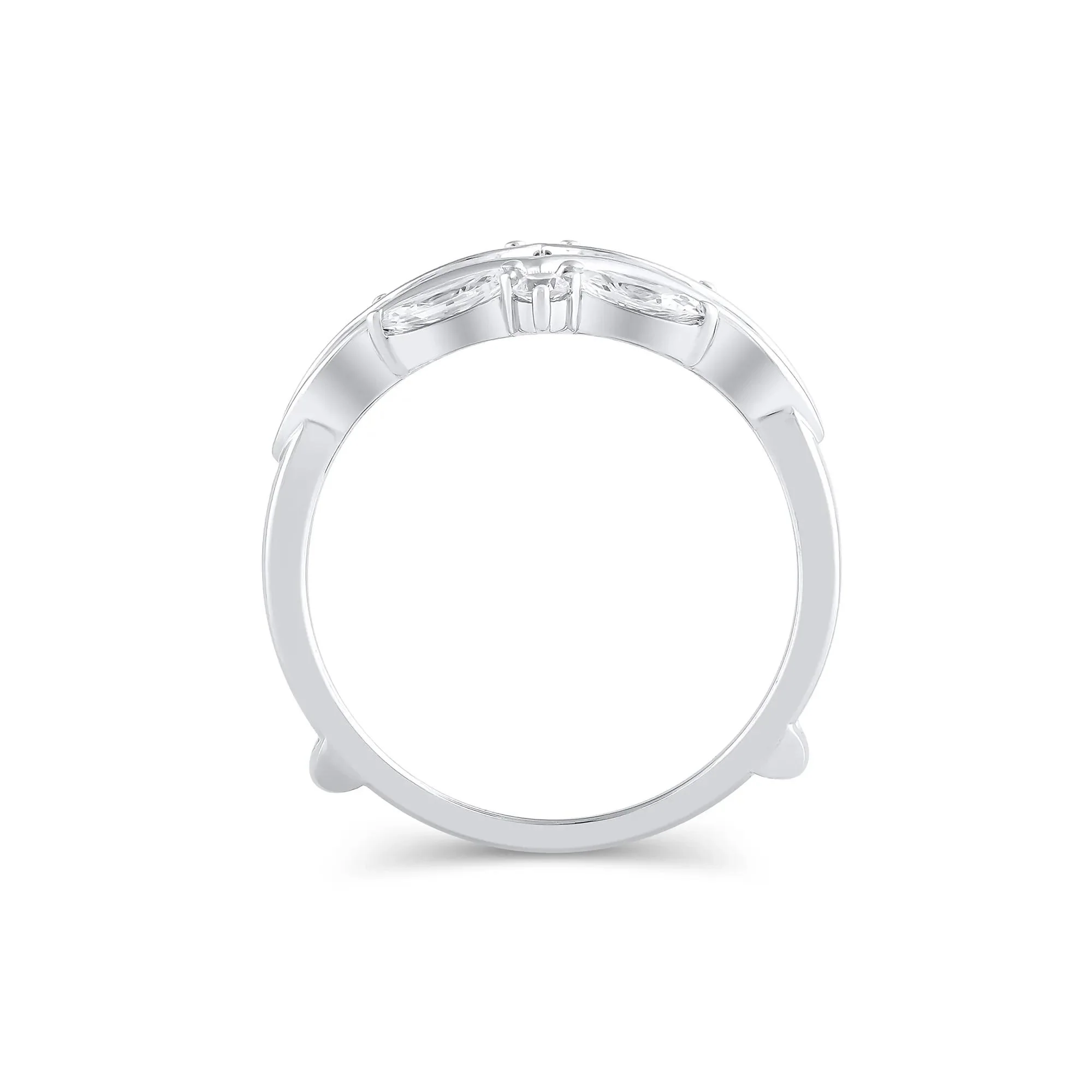 5/8 CT. Tw. Lab Grown Diamond Ring Insert 14K White Gold Round Brilliant Cut Size 7.5 - Image 2