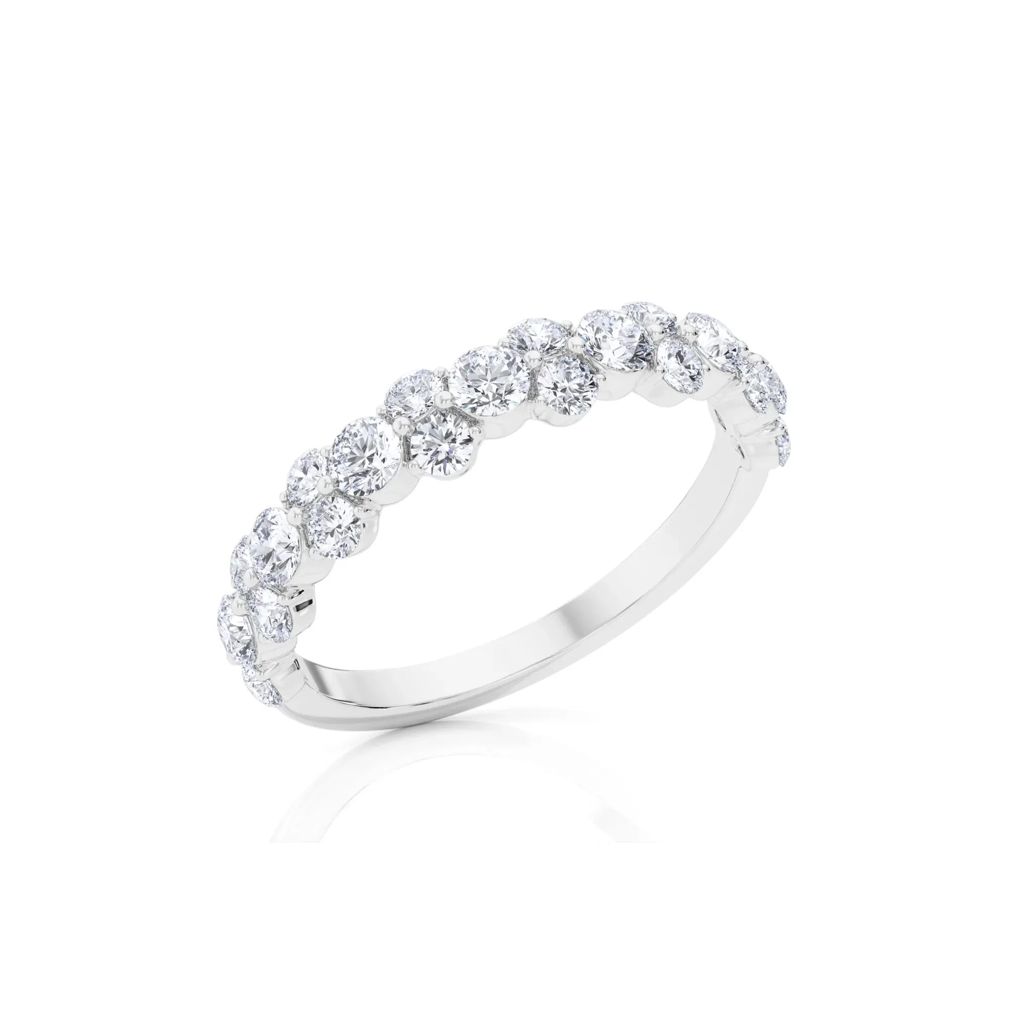 1 CT. Tw. Lab Grown Diamond Anniversary Band Ring 14K White Gold Round Brilliant Cut Size 8.5 4mm - Image 2