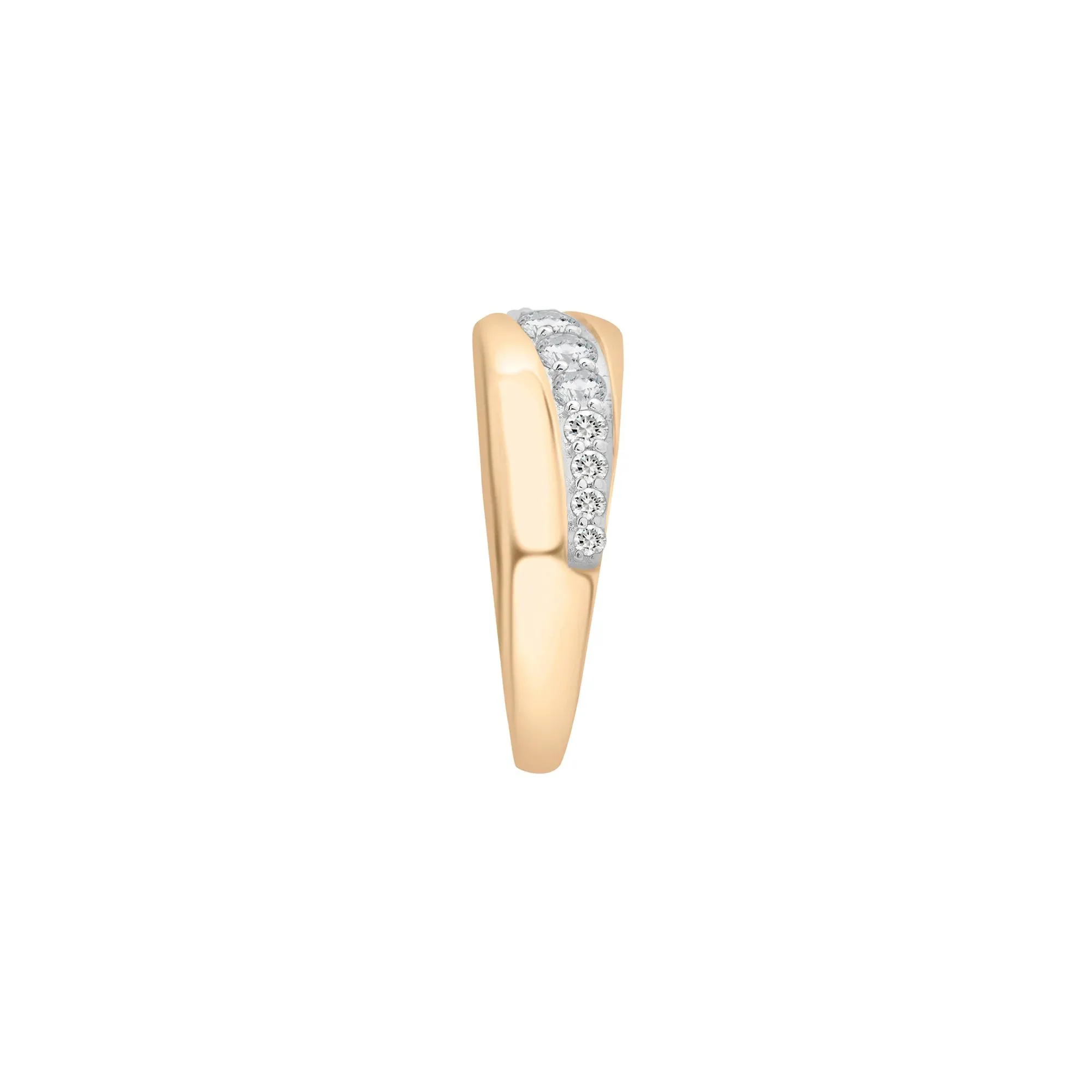 1/2 CT. Tw. Graduated Diamond Band Ring 10K Yellow Gold Size 8.5 2mm - Image 2