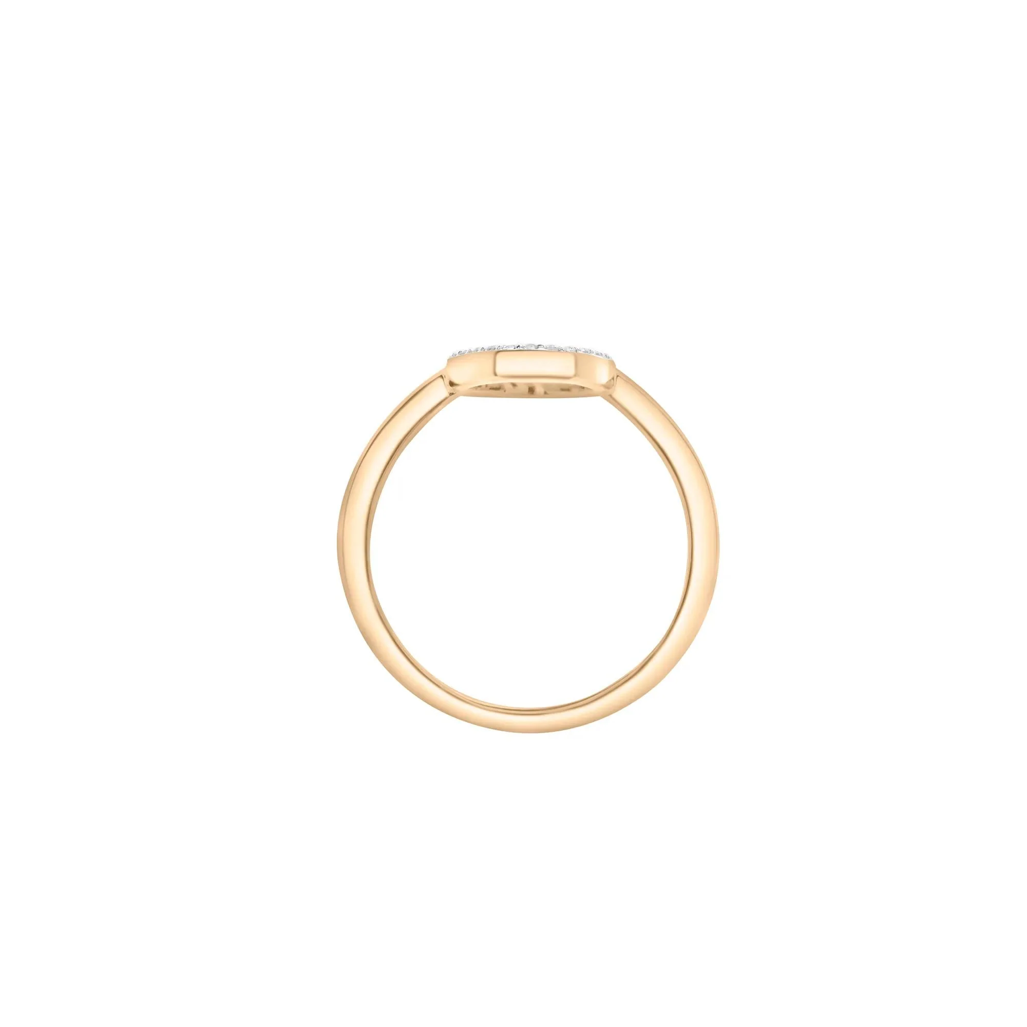 1/10 CT. Tw. Diamond Open Oval Ring 10K Yellow Gold Size 7 1mm - Image 3