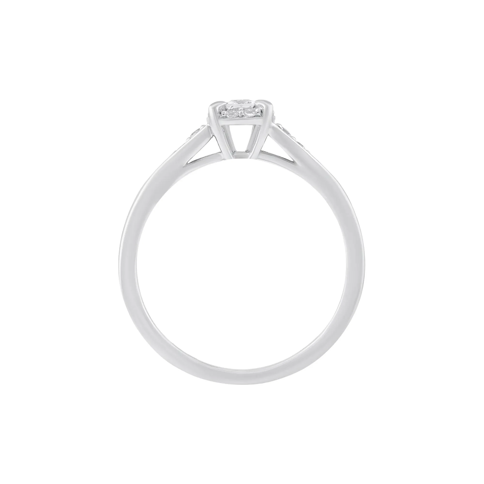 1/4 CT. Tw. Princess-Cut Diamond Promise Ring 10K White Gold Size 7.5 - Image 2