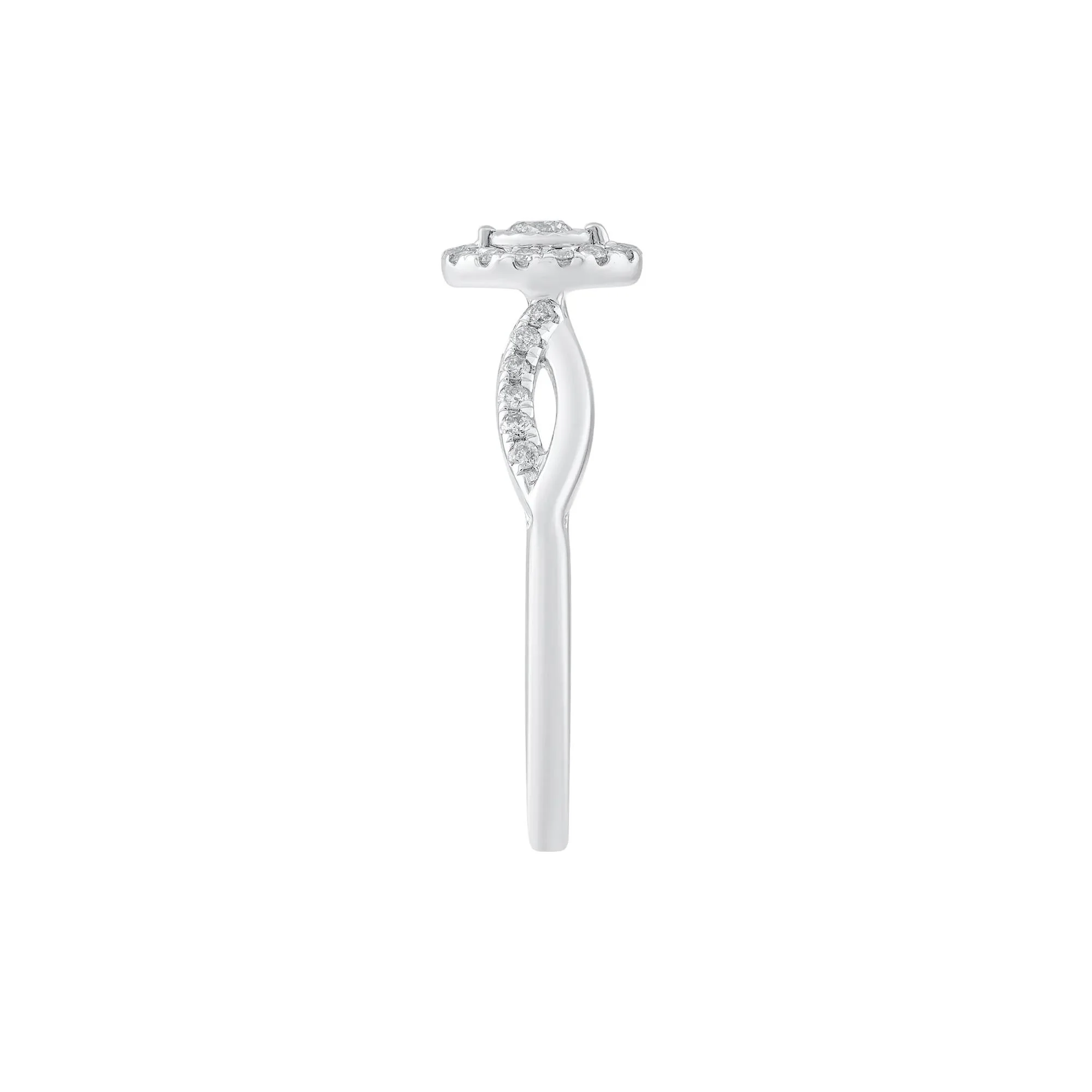 1/4 CT. Tw. Diamond Halo Promise Ring 10K White Gold Round Brilliant Cut Size 7.5 - Image 2