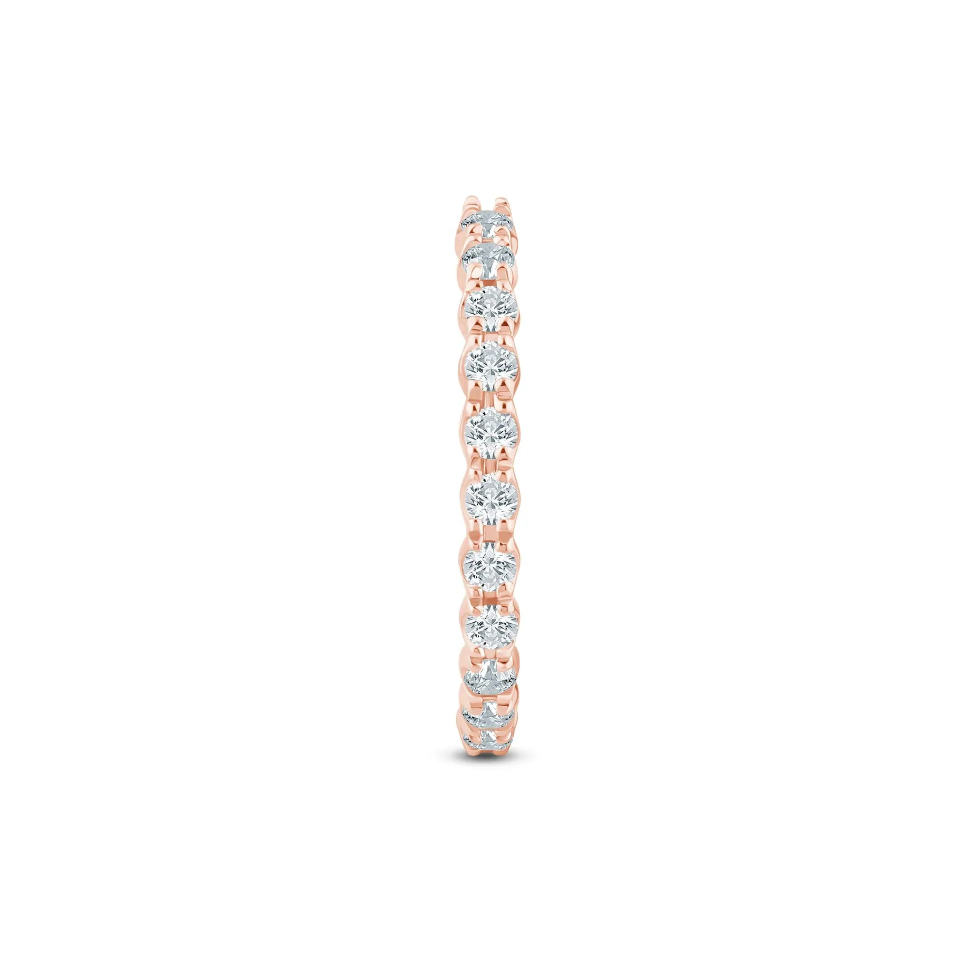5/8 CT. Tw. Lab Grown Diamond Open Anniversary Band Ring 14K Rose Gold Round Brilliant Cut Size 5.5 2mm - Image 3