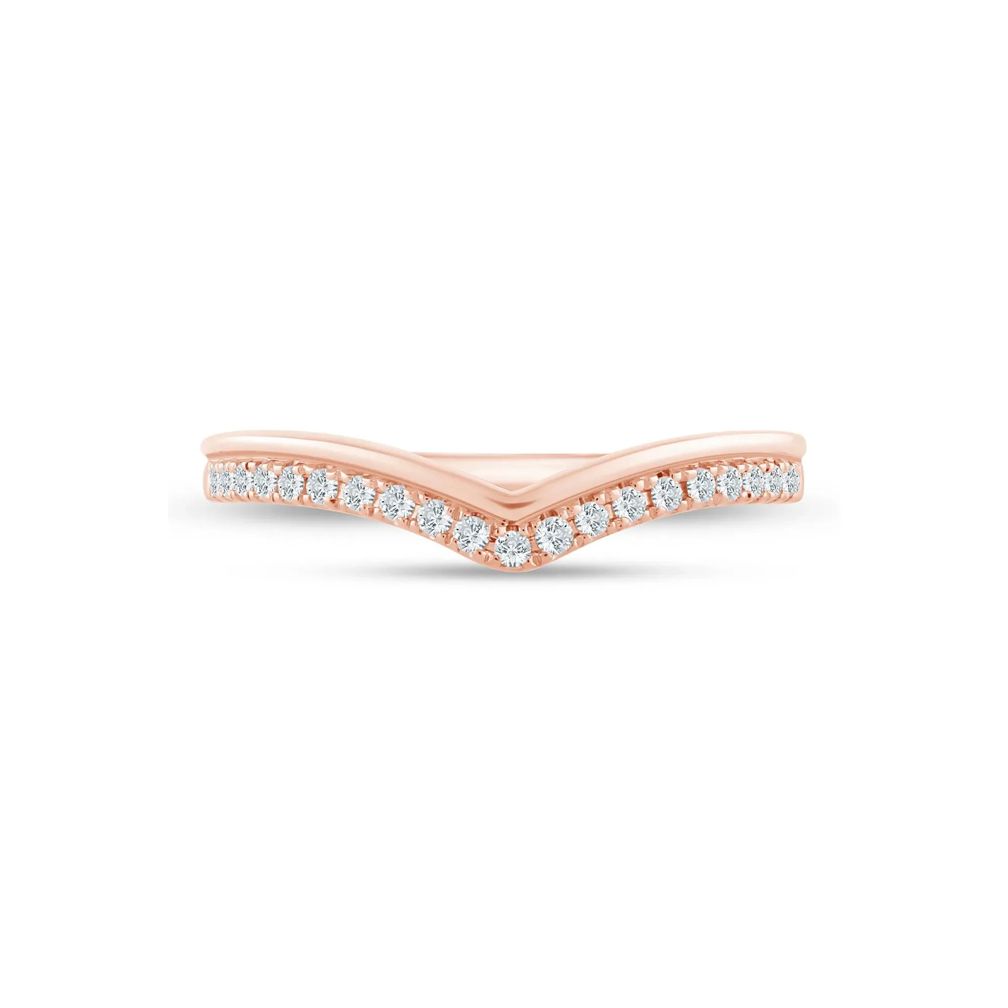 1/7 CT. Tw. Lab Grown Diamond Contour Band Ring 14K Rose Gold Size 5.5 1.5mm