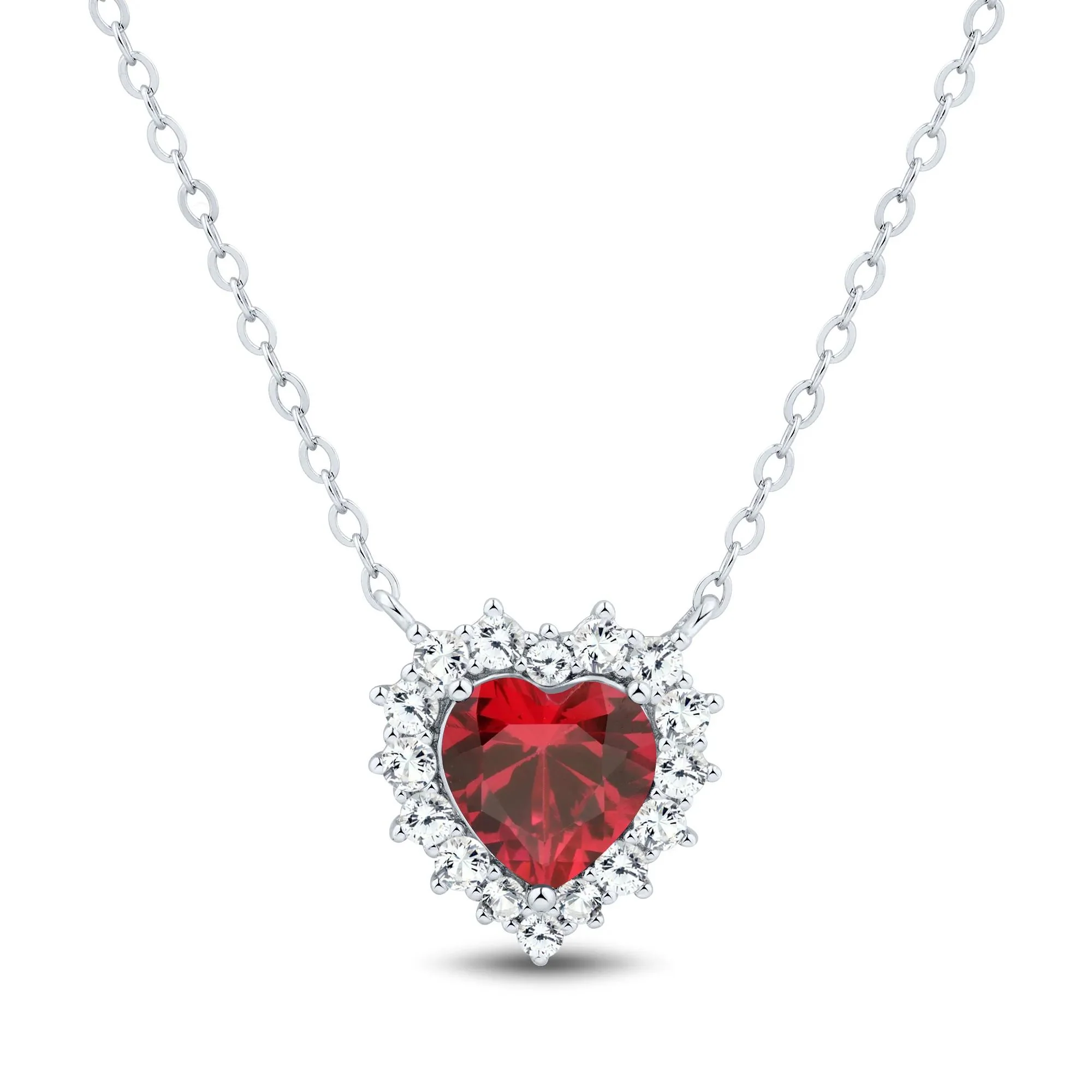 Lab-Created Ruby and Lab-Created White Sapphire Ring Earring and Pendant Set .925 Sterling Silver Size 7 1.5mm - Image 5
