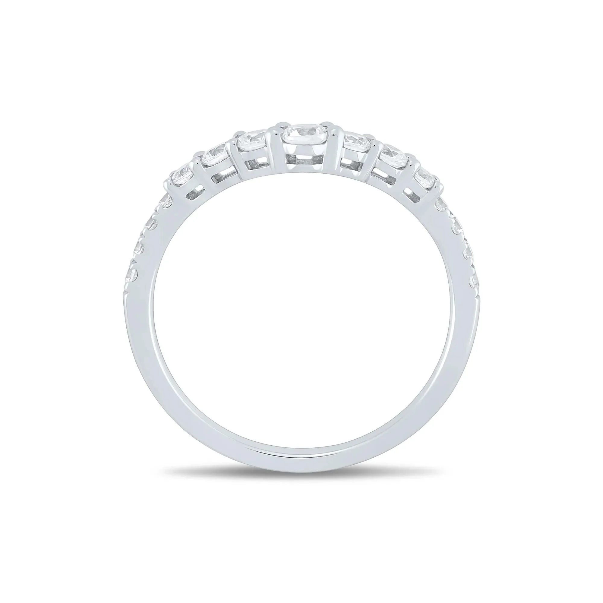 1/2 CT. Tw. Lab Grown Diamond Contour Band Ring 14K White Gold Size 6 1mm - Image 3