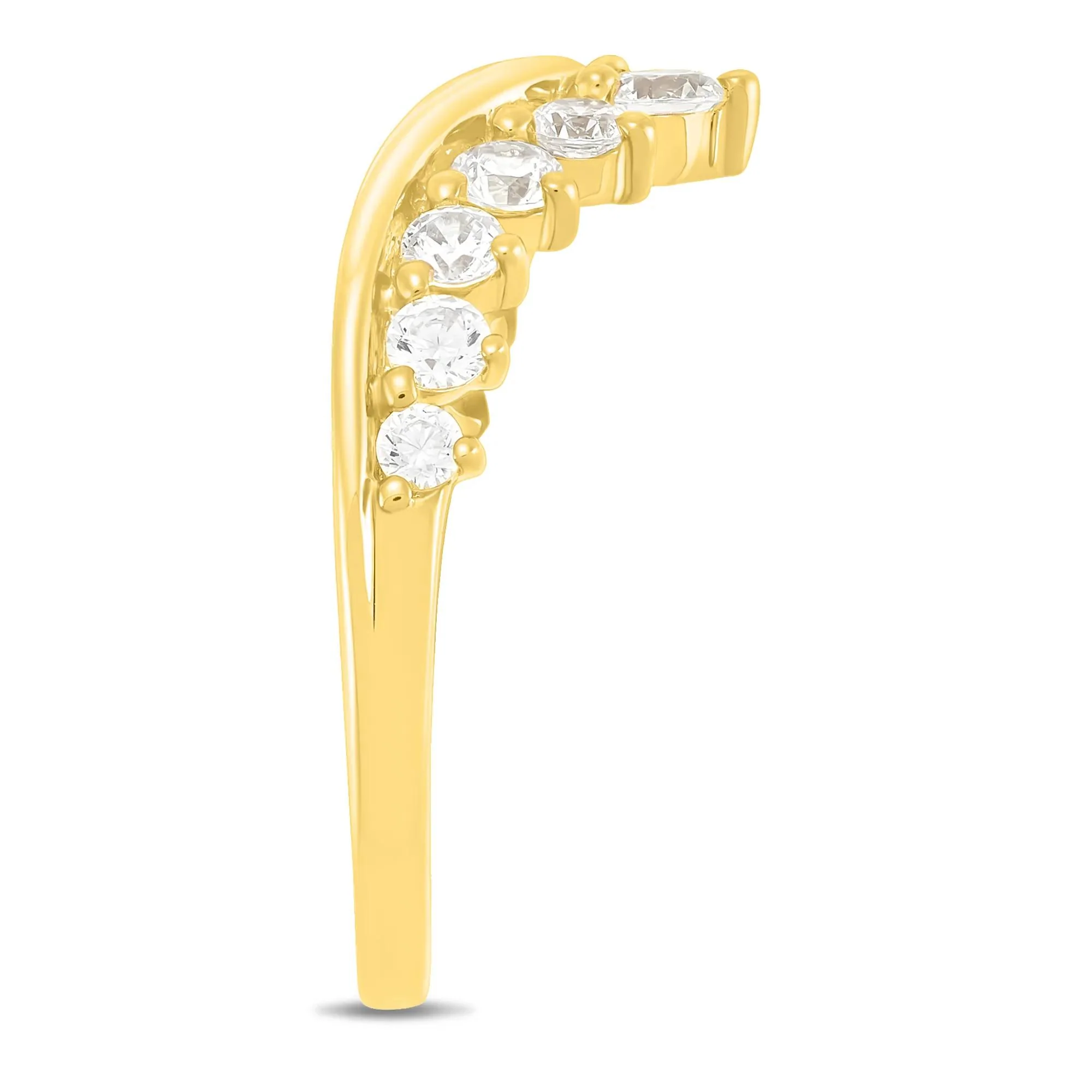 5/8 CT. Tw. Lab Grown Diamond Contour Band Ring 14K Yellow Gold Size 7 1mm - Image 2