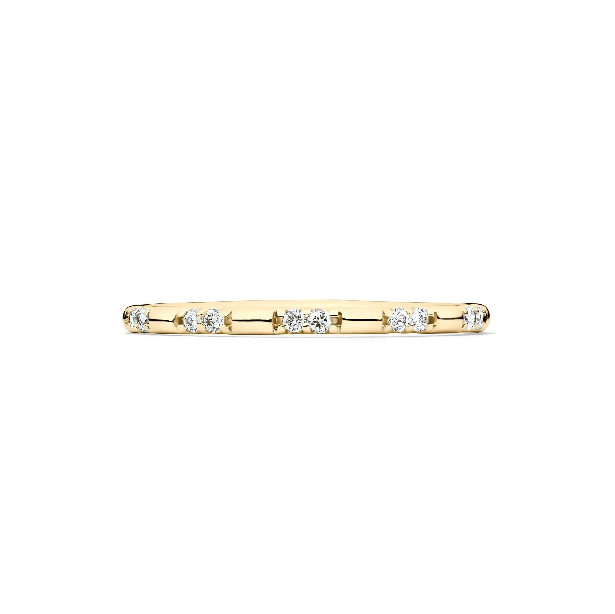 1/10 CT. Tw. Lab Grown Diamond Stack Band Ring 10K Yellow Gold Size 6 1.5mm