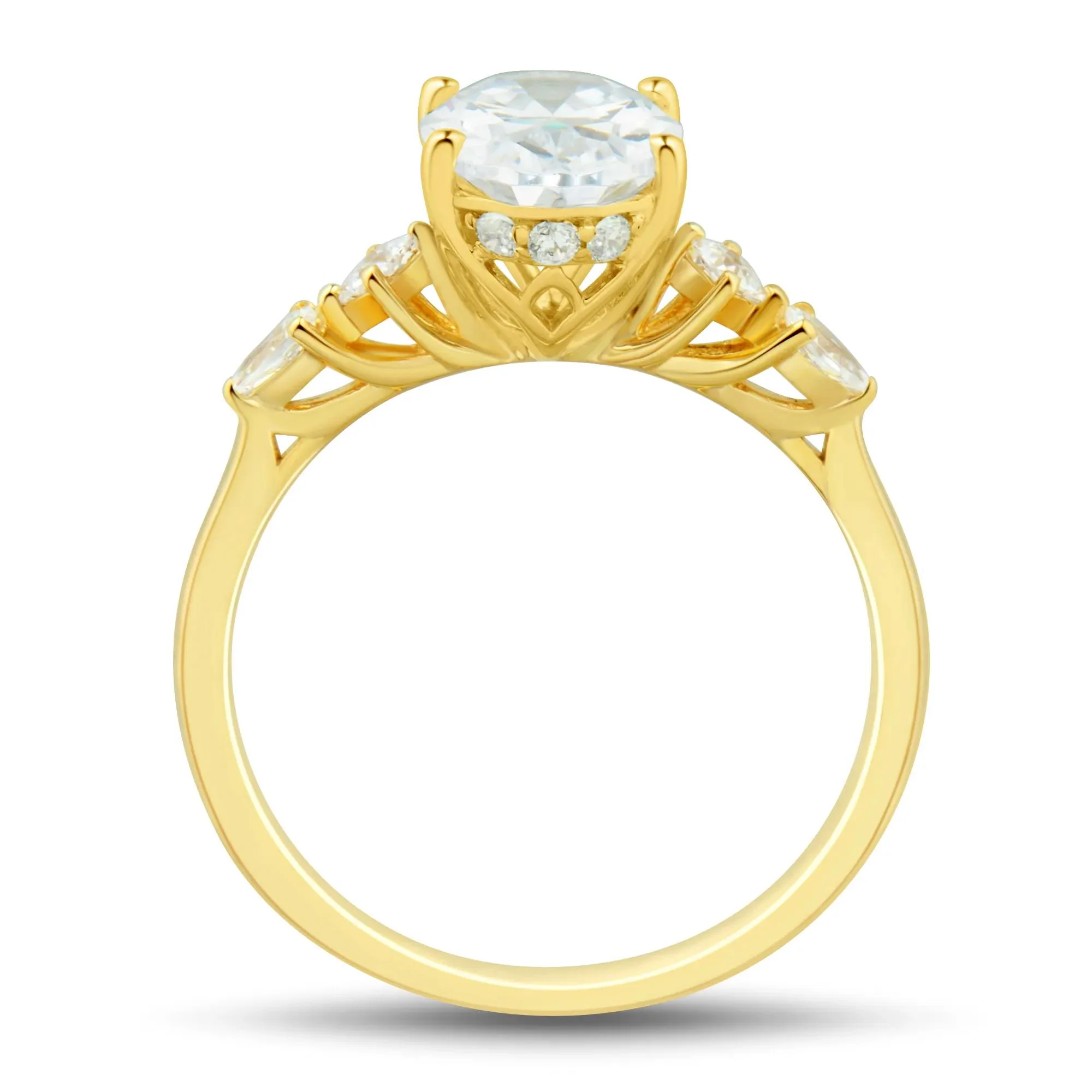 2 1/4 CT. Tw. Lab Grown Diamond Engagement Ring 14K Yellow Gold Size 6.5 3mm - Image 2