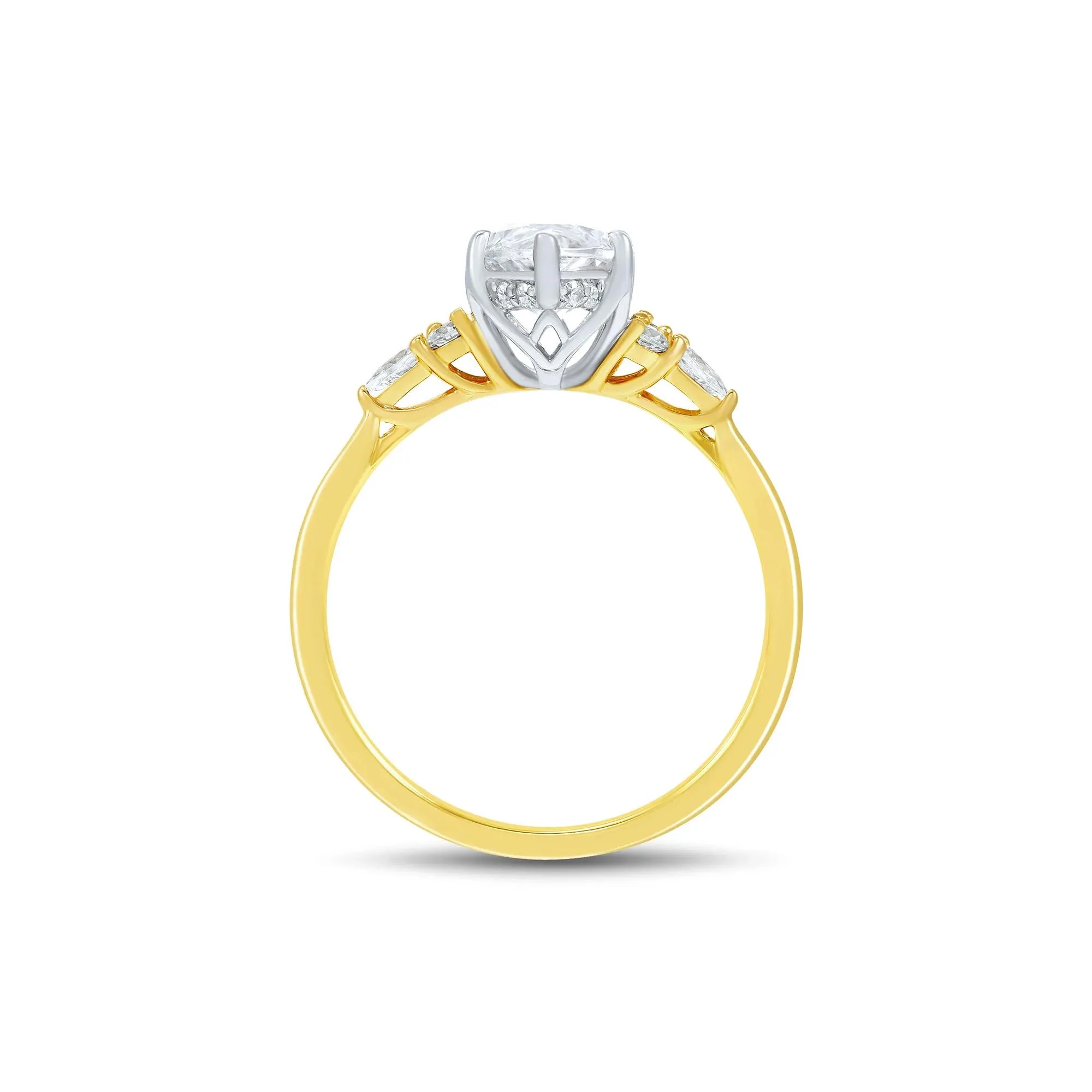 2 1/3 CT. Tw. Lab Grown Diamond Engagement Ring 14K Yellow Gold & 14K White Gold Size 7 1mm - Image 3