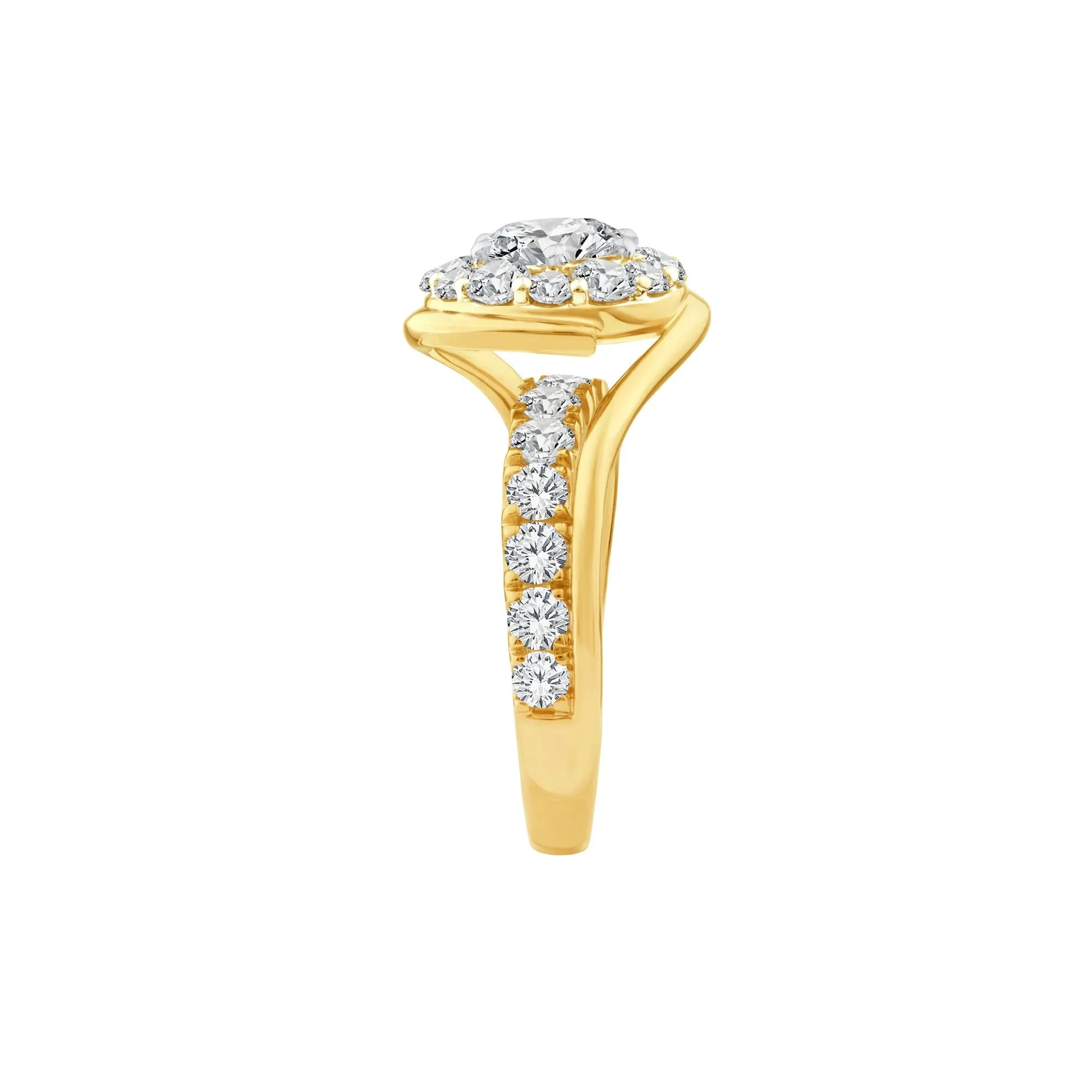 3 CT. Tw. Lab Grown Diamond Engagement Ring 10K Yellow Gold Size 6.5 - Image 3
